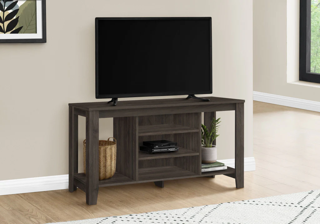 Brown Open Shelving TV Stand By Homeroots - Image 3
