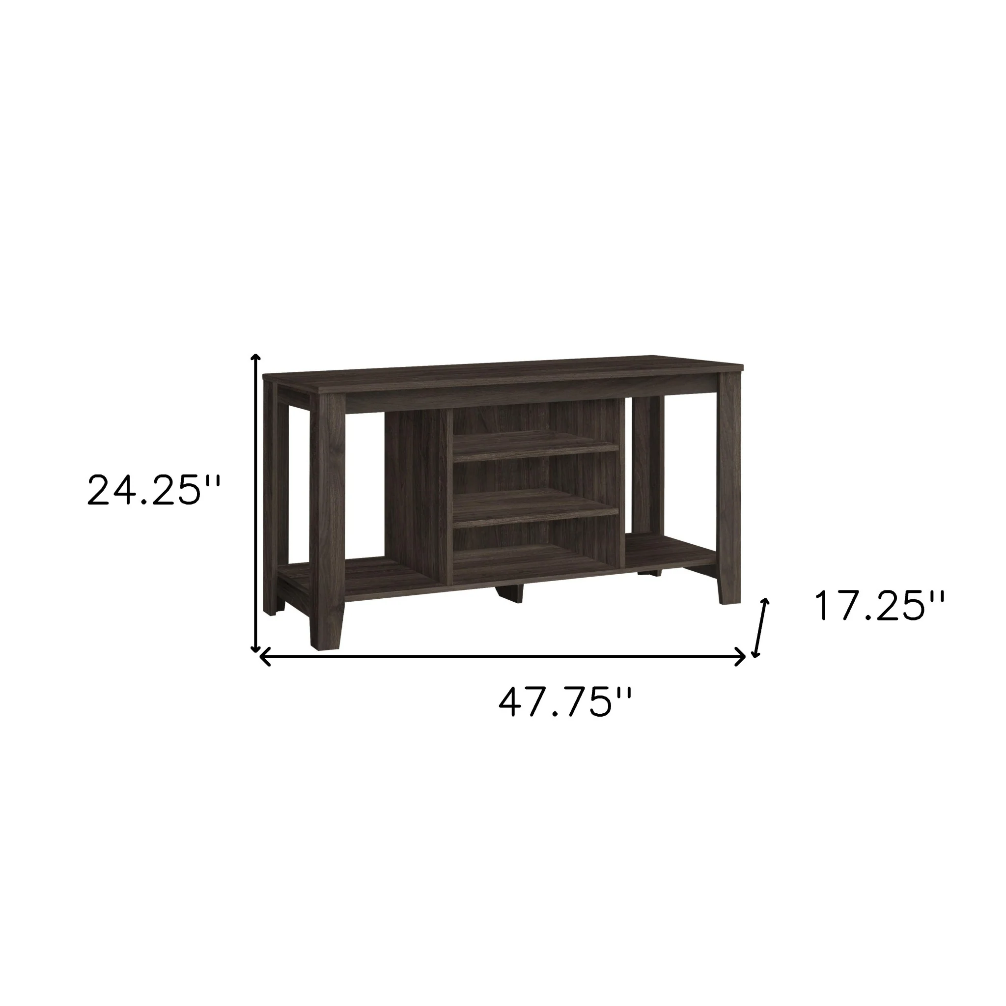 Brown Open Shelving TV Stand By Homeroots - Image 4