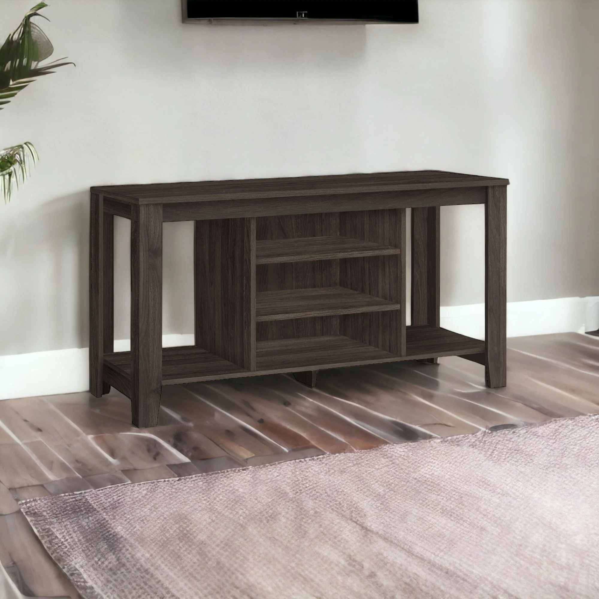 Brown Open Shelving TV Stand By Homeroots - Image 6