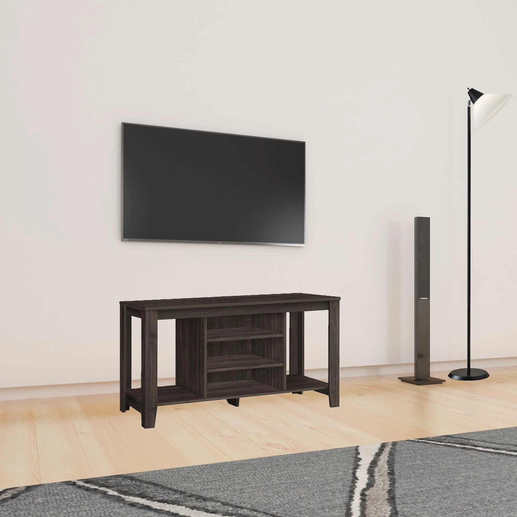 Brown Open Shelving TV Stand By Homeroots - Image 7