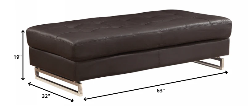 Brown Ottoman By Homeroots - Image 2