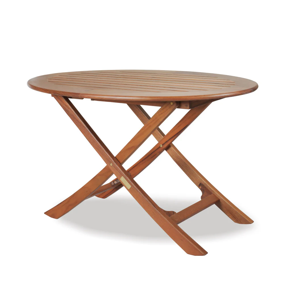 Brown Oval Solid Wood Folding Outdoor Side Table By Homeroots - Image 2