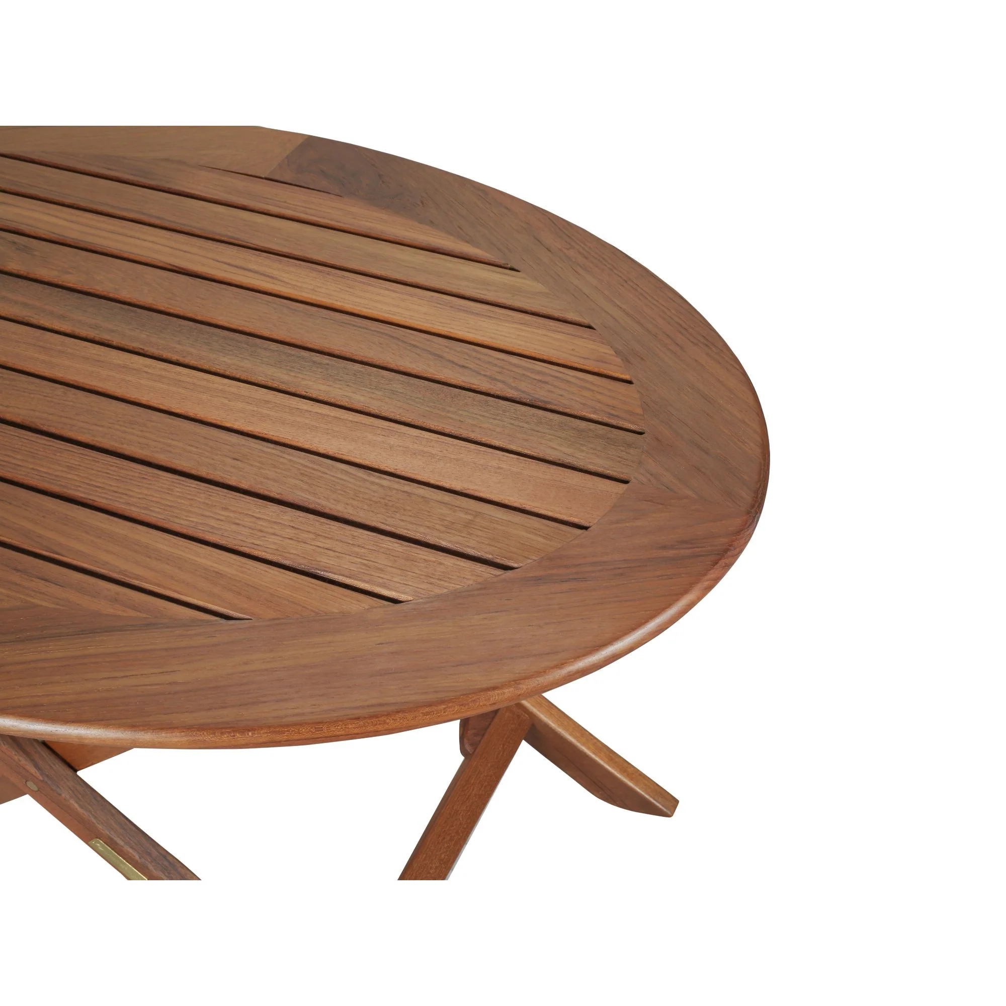 Brown Oval Solid Wood Folding Outdoor Side Table By Homeroots - Image 5