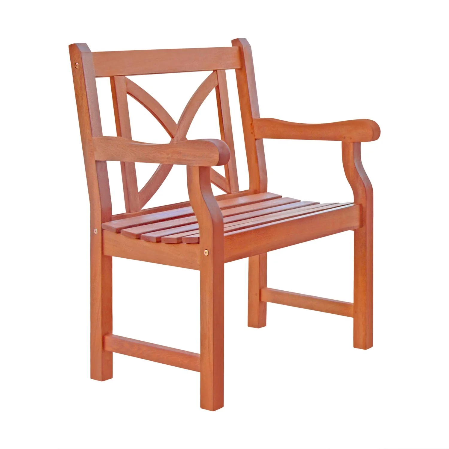 Brown Patio Armchair with Cross Back Design By Homeroots - Image 2