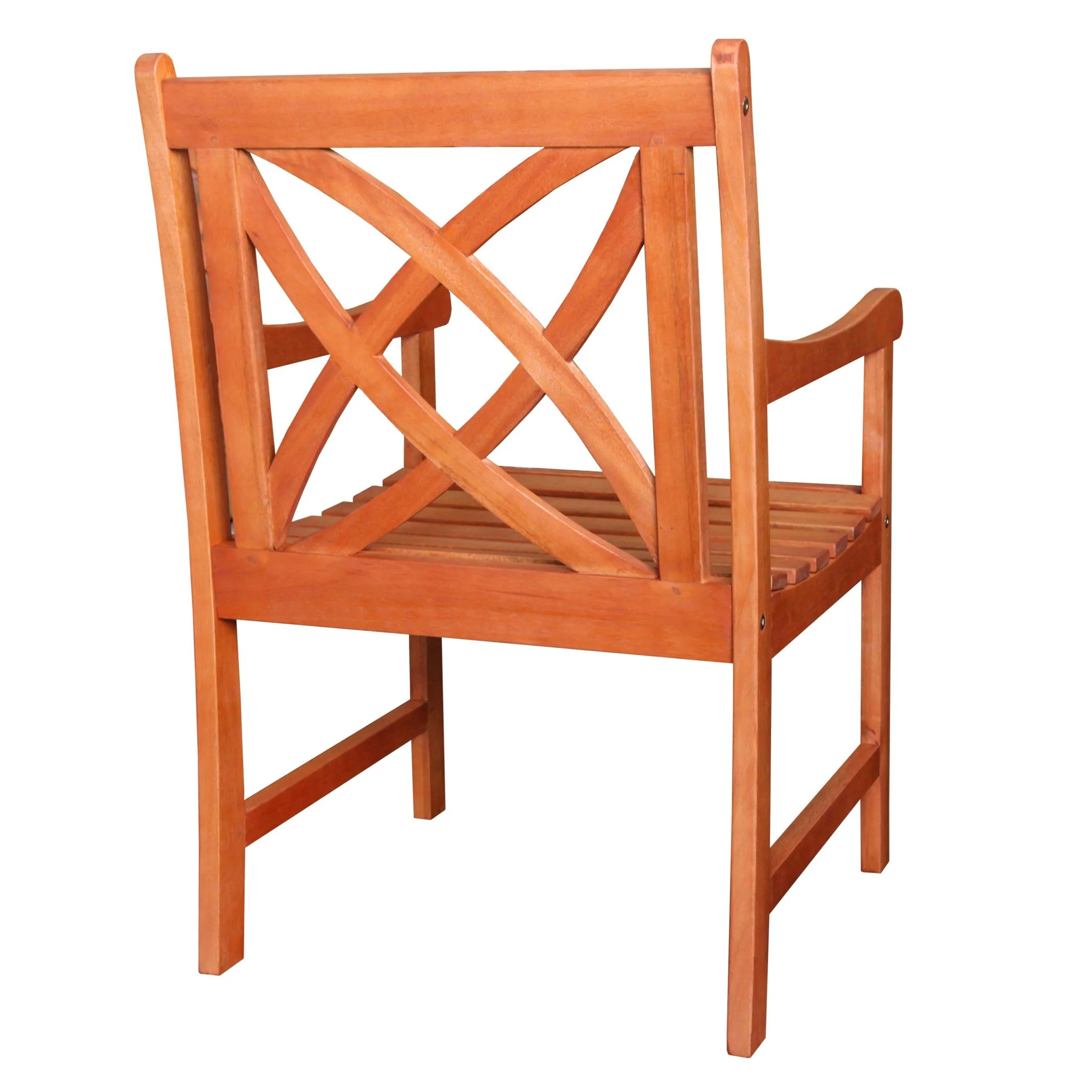Brown Patio Armchair with Decorative Back By Homeroots - Image 3