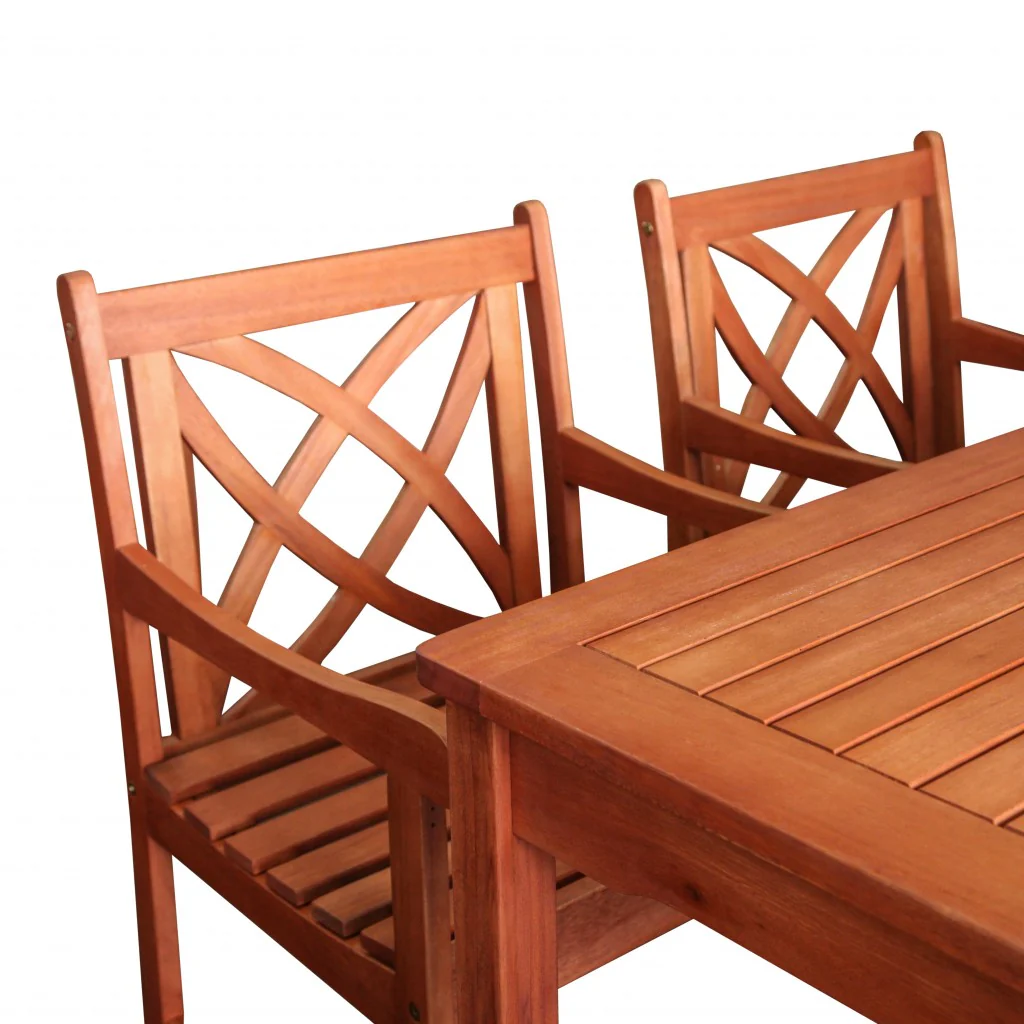 Brown Patio Armchair with Decorative Back By Homeroots - Image 4
