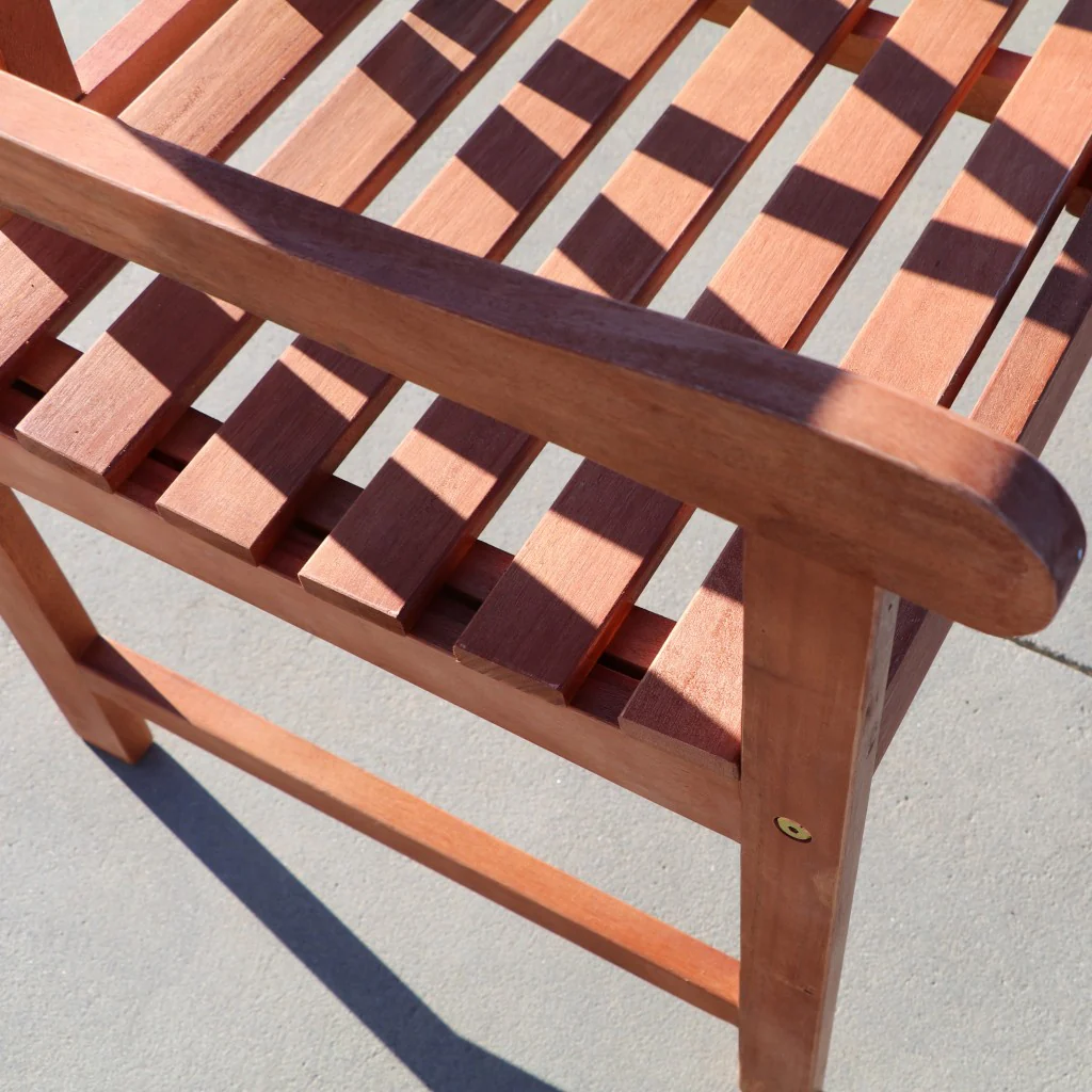 Brown Patio Armchair with Diagonal Design By Homeroots - Image 3