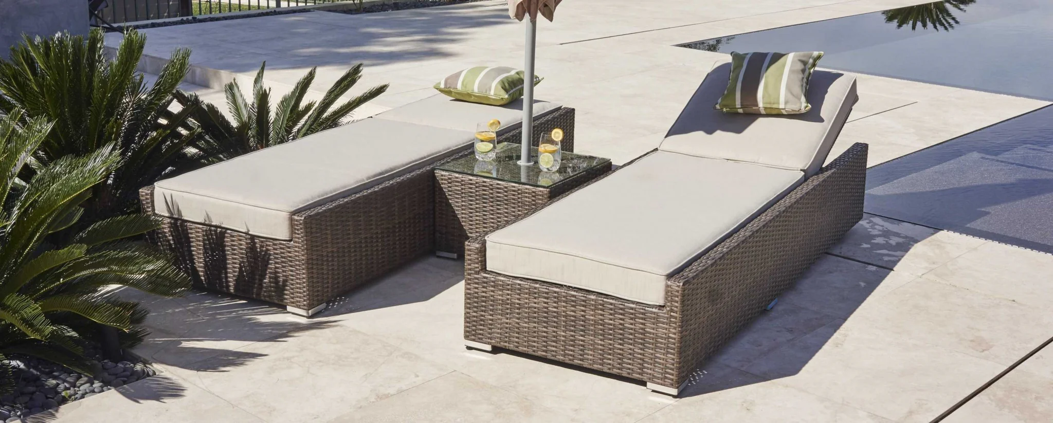 Brown Piece Outdoor Armless Chaise Lounge Set with Cushions By Homeroots - Image 5
