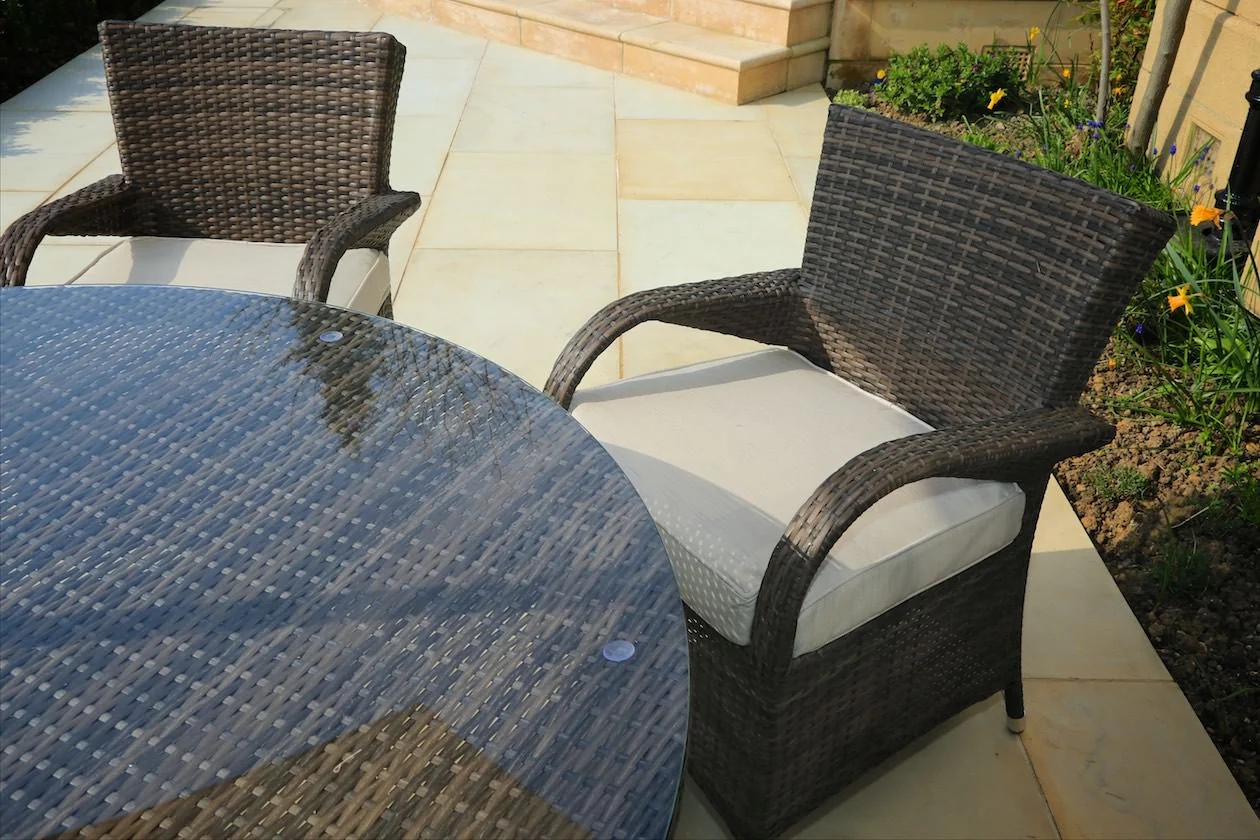 Brown Piece Outdoor Dining Set with Washed Cushion By Homeroots - Image 3