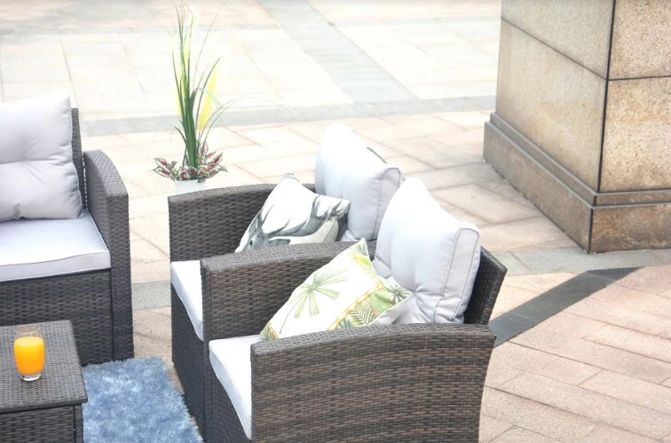 Brown -Piece Patio Conversation Set with Cushions and Storage Bos By Homeroots - Image 4
