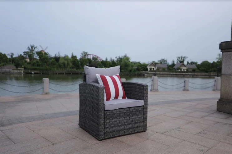 Brown -Piece Patio Conversation Set with Cushions and Storage Bos By Homeroots - Image 6