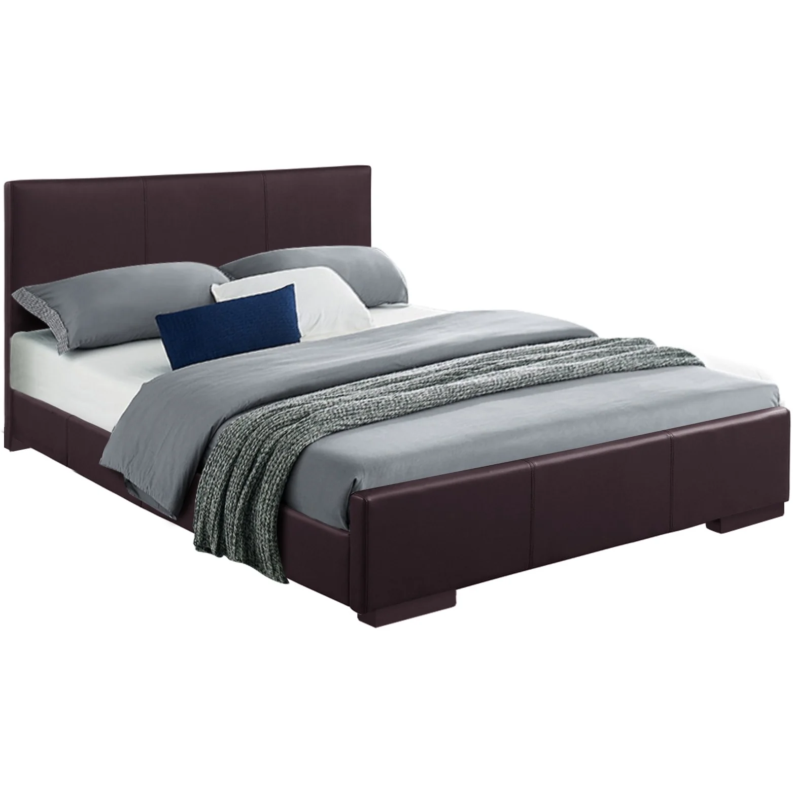 Brown Platform King Bed By Homeroots - Image 3