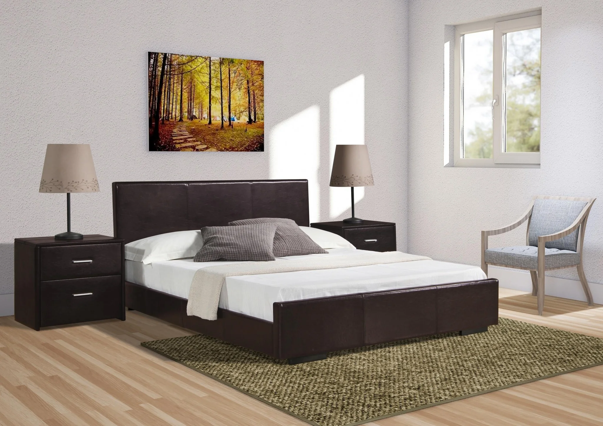 Brown Platform King Bed By Homeroots - Image 6