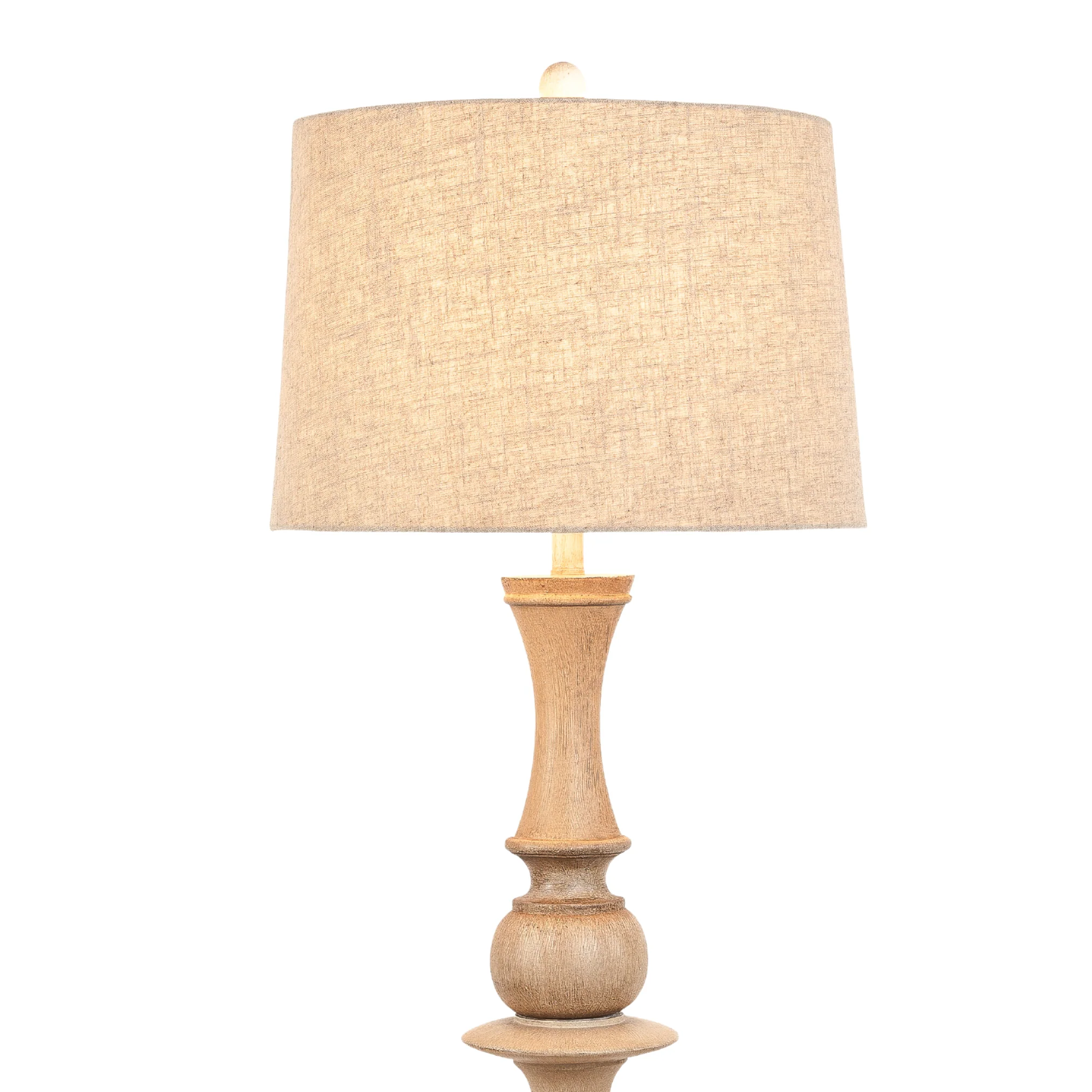 Brown Polyresin Novelty Floor Lamp With Beige Linen Shade By Homeroots - Image 4