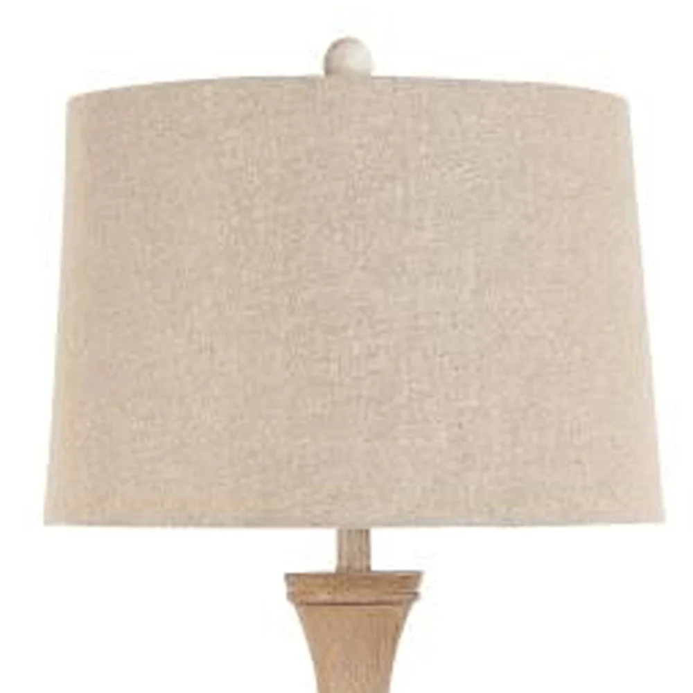 Brown Polyresin Novelty Floor Lamp With Beige Linen Shade By Homeroots - Image 5