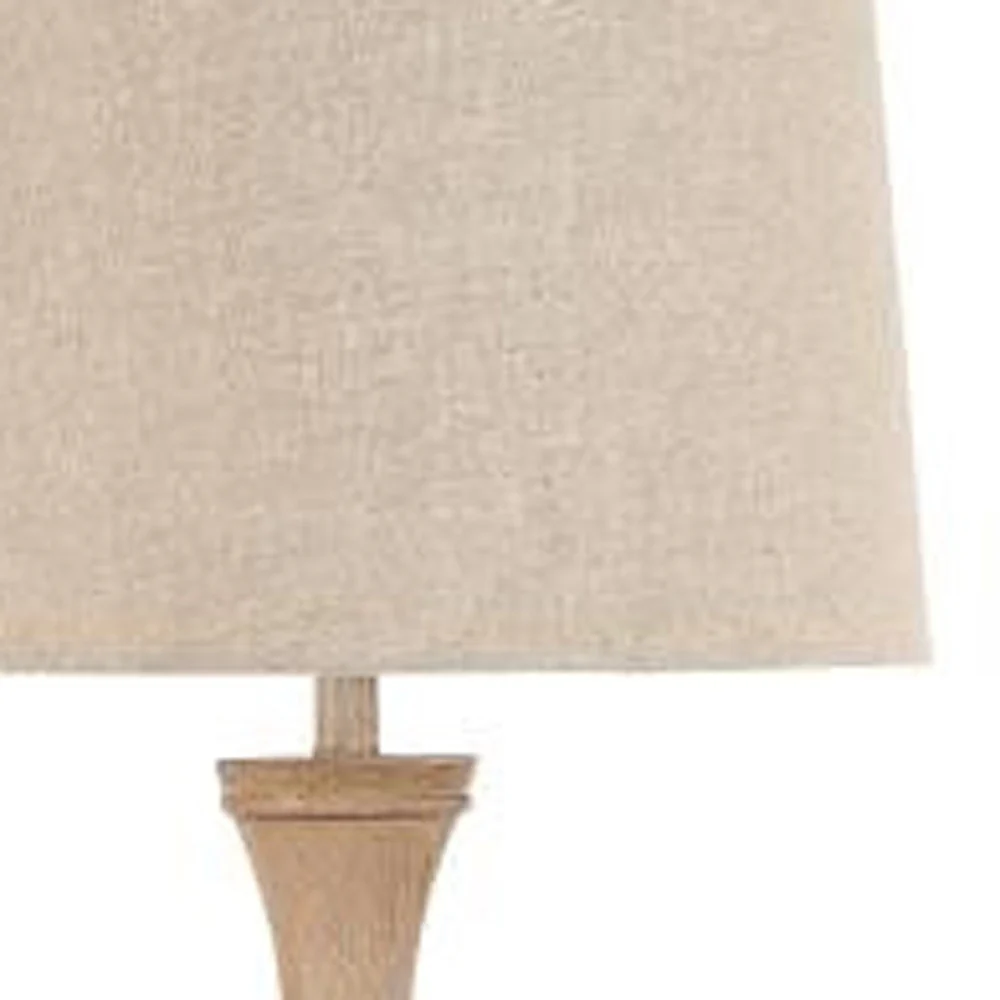 Brown Polyresin Novelty Floor Lamp With Beige Linen Shade By Homeroots - Image 7