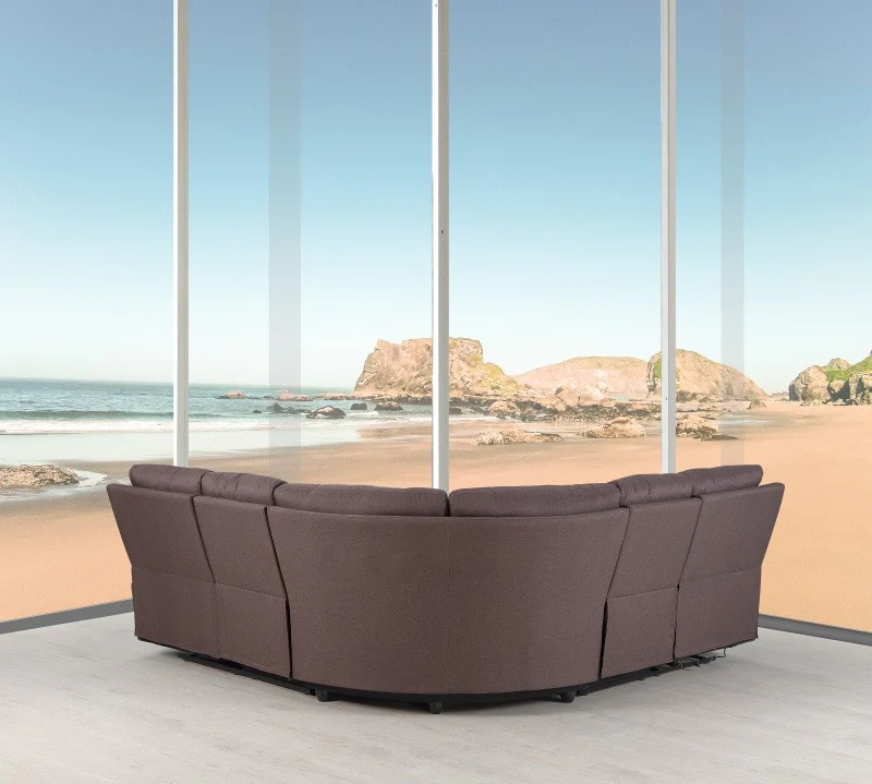 Brown Power Reclining Sectional By Homeroots - Image 3