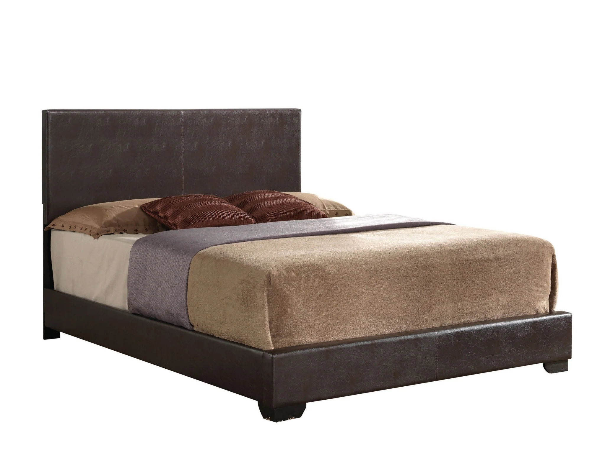 Brown Pu Eastern King Panel Bed By Homeroots - Image 2