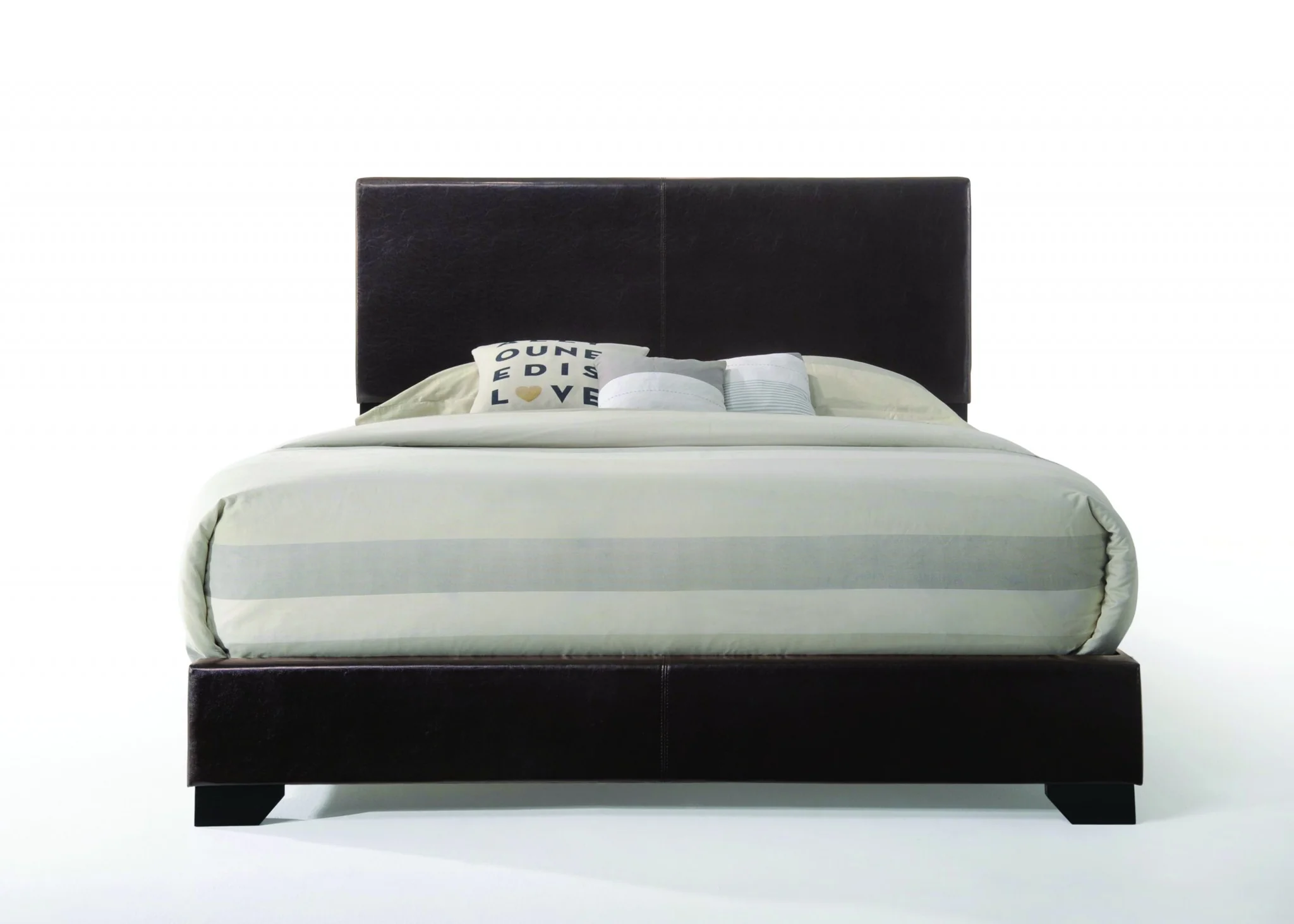 Brown Pu Eastern King Panel Bed By Homeroots - Image 4