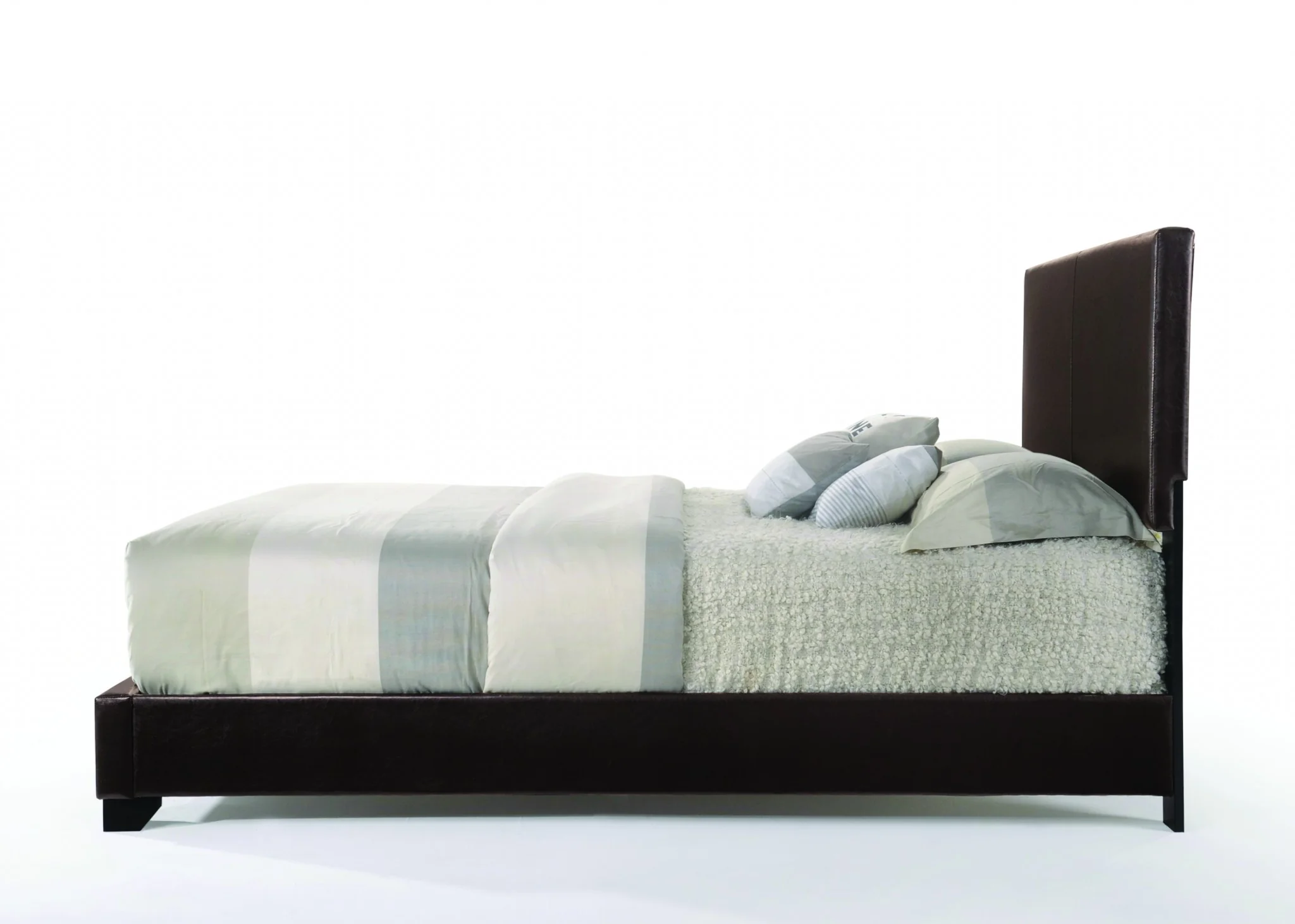 Brown Pu Eastern King Panel Bed By Homeroots - Image 5