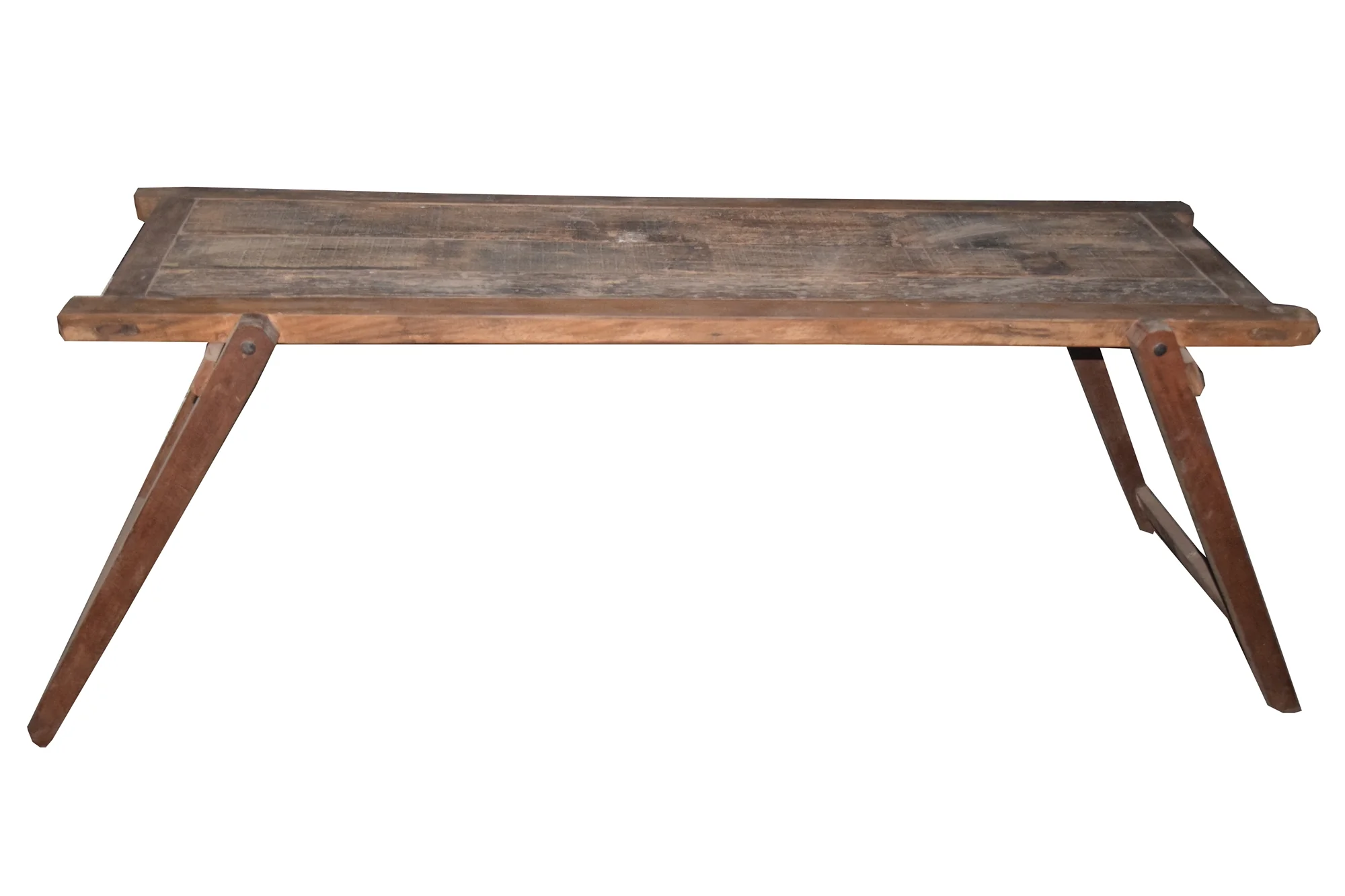 Brown Reclaimed Wood Distressed Folding Console Table By Homeroots - Image 2