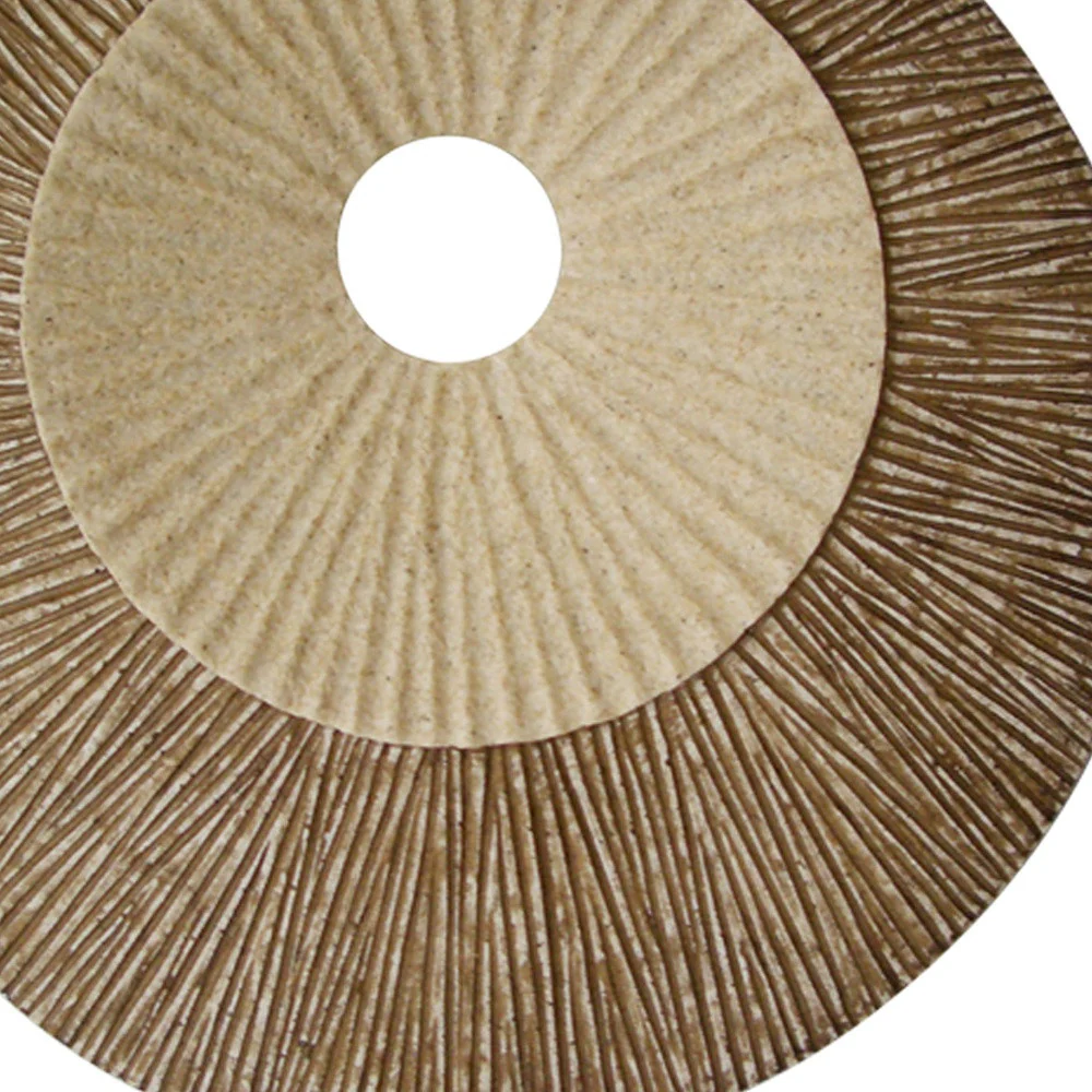 Brown Round Double Layer Ribbed Wall Plaque By Homeroots - 274772 - Image 5