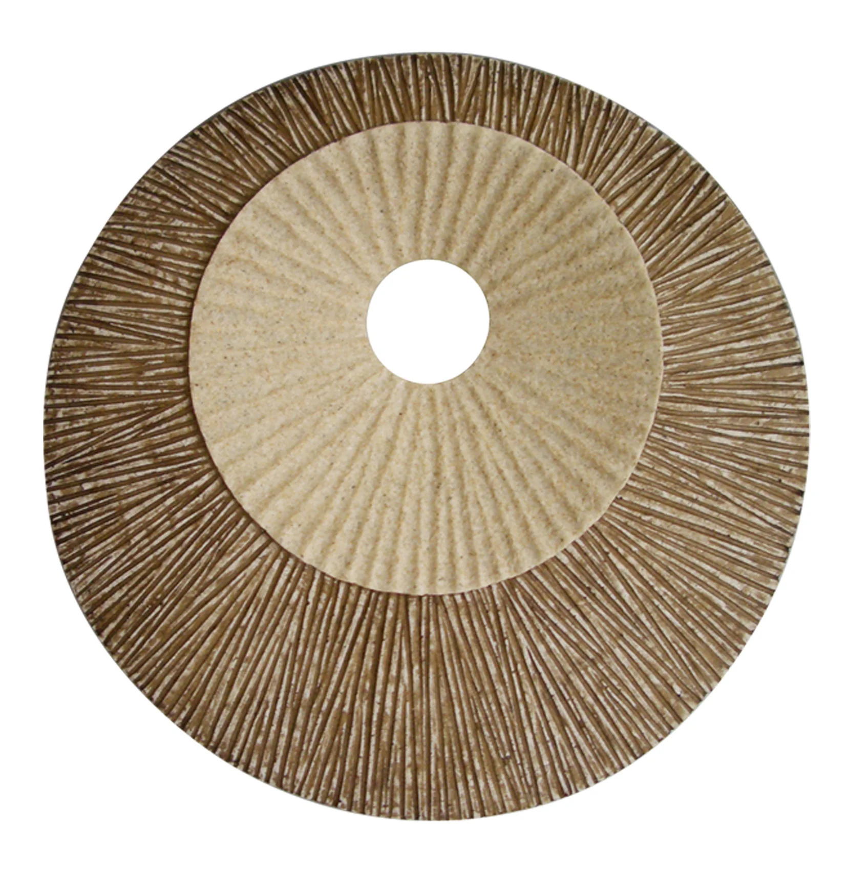 Brown Round Double Layer Ribbed Wall Plaque By Homeroots - 274773 - Image 3