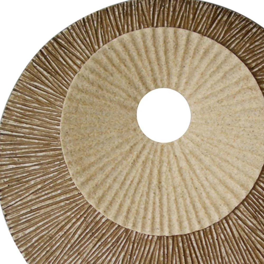 Brown Round Double Layer Ribbed Wall Plaque By Homeroots - 274773 - Image 5