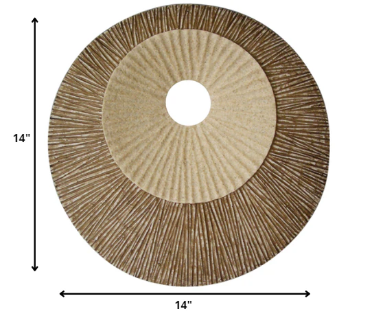 Brown Round Ribbed Wall Plaque By Homeroots - Image 2