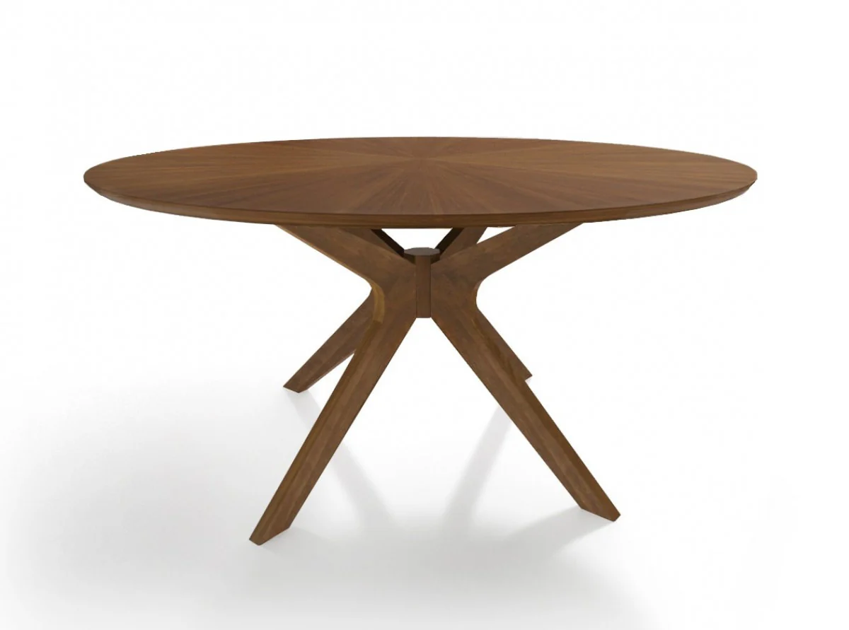 Brown Rounded Pedestal Base Dining Table By Homeroots - Image 2