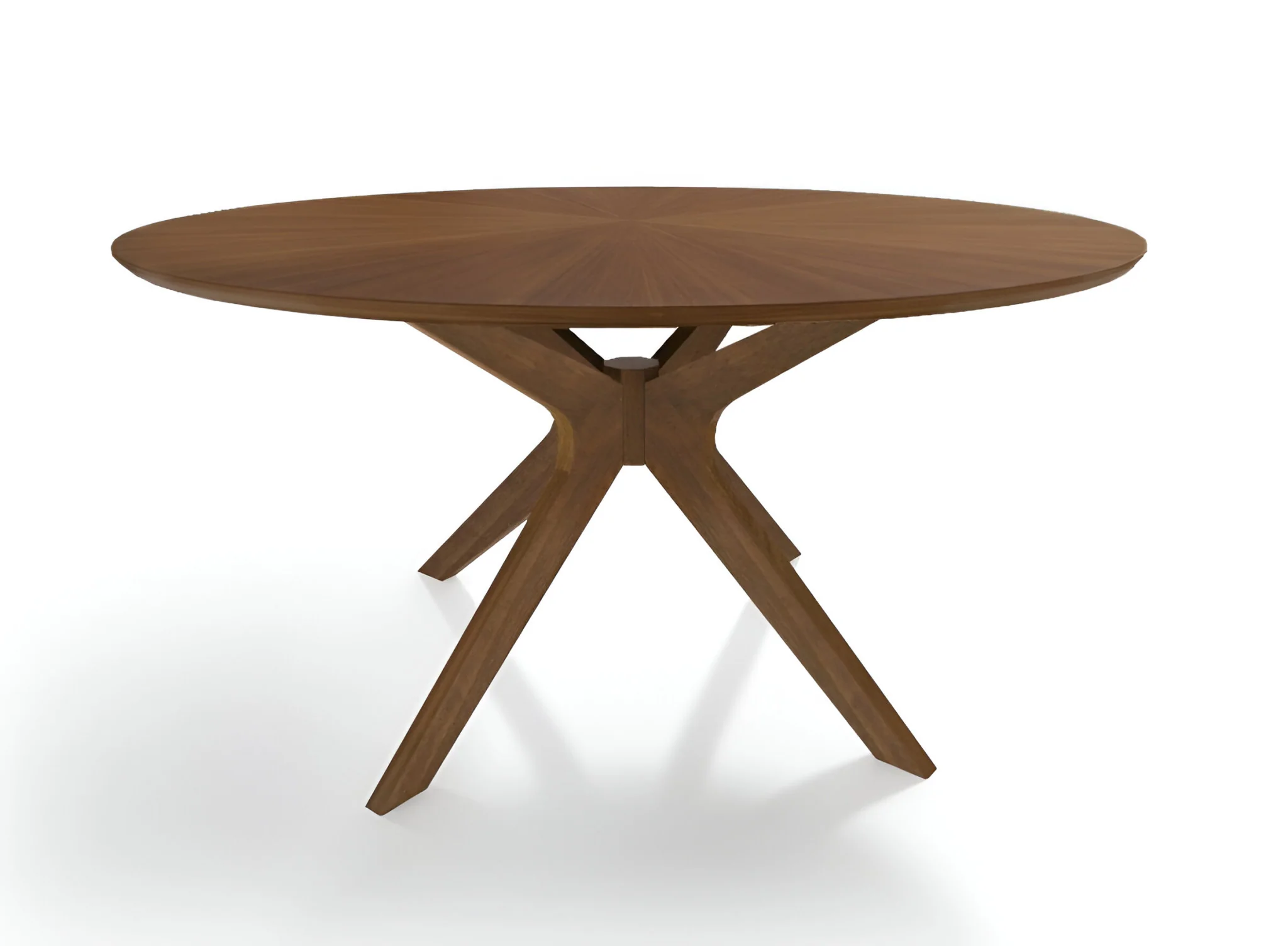 Brown Rounded Solid Manufactured Wood Pedestal Base Dining Table By Homeroots - Image 2