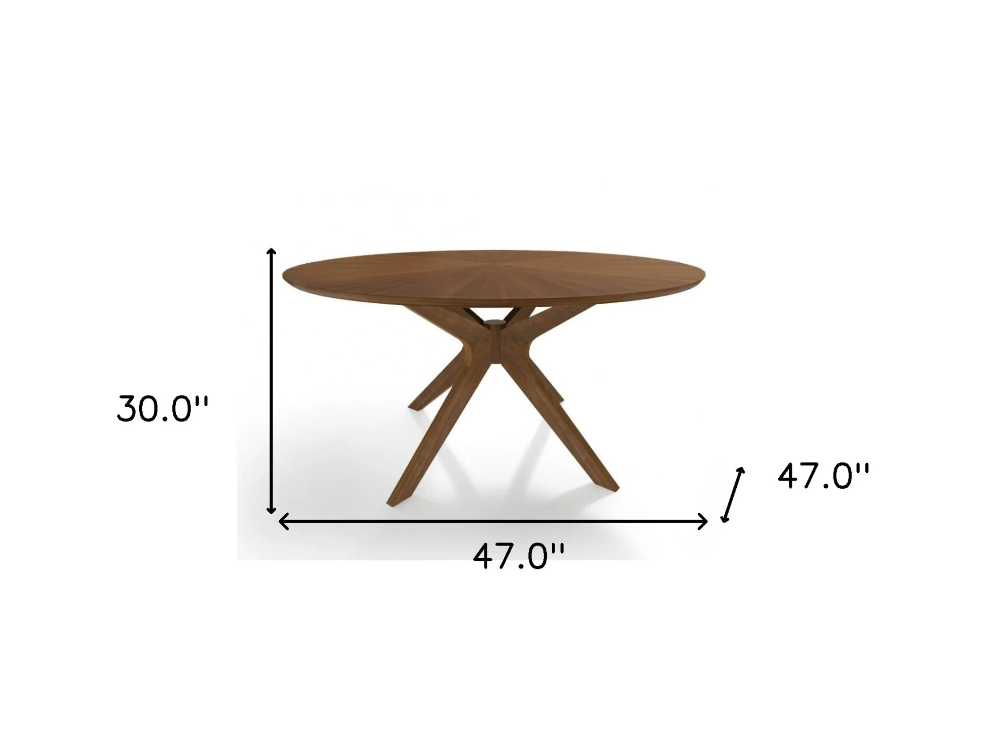 Brown Rounded Solid Manufactured Wood Pedestal Base Dining Table By Homeroots - Image 4
