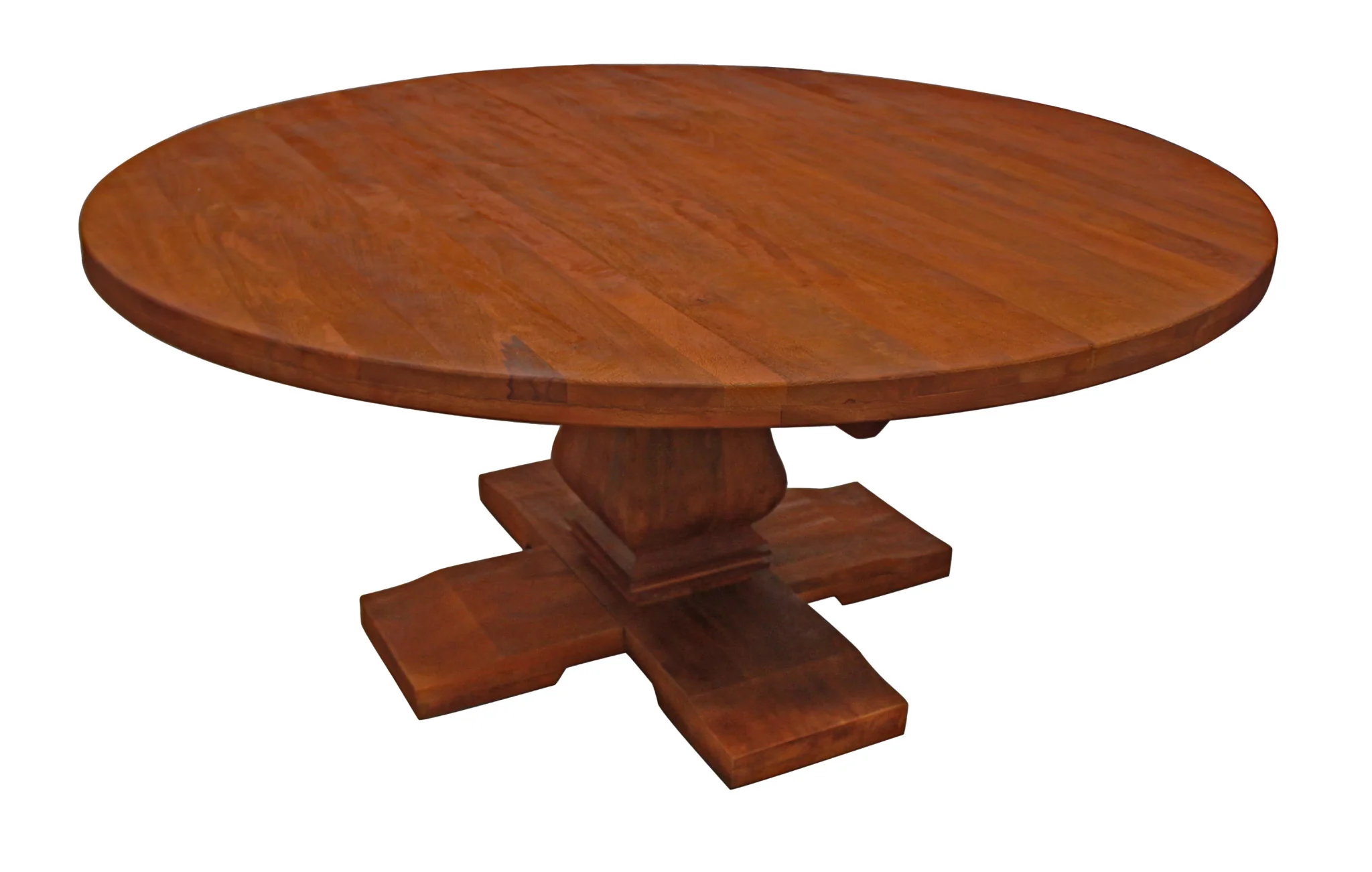 Brown Rounded Solid Wood Dining Table By Homeroots - Image 2