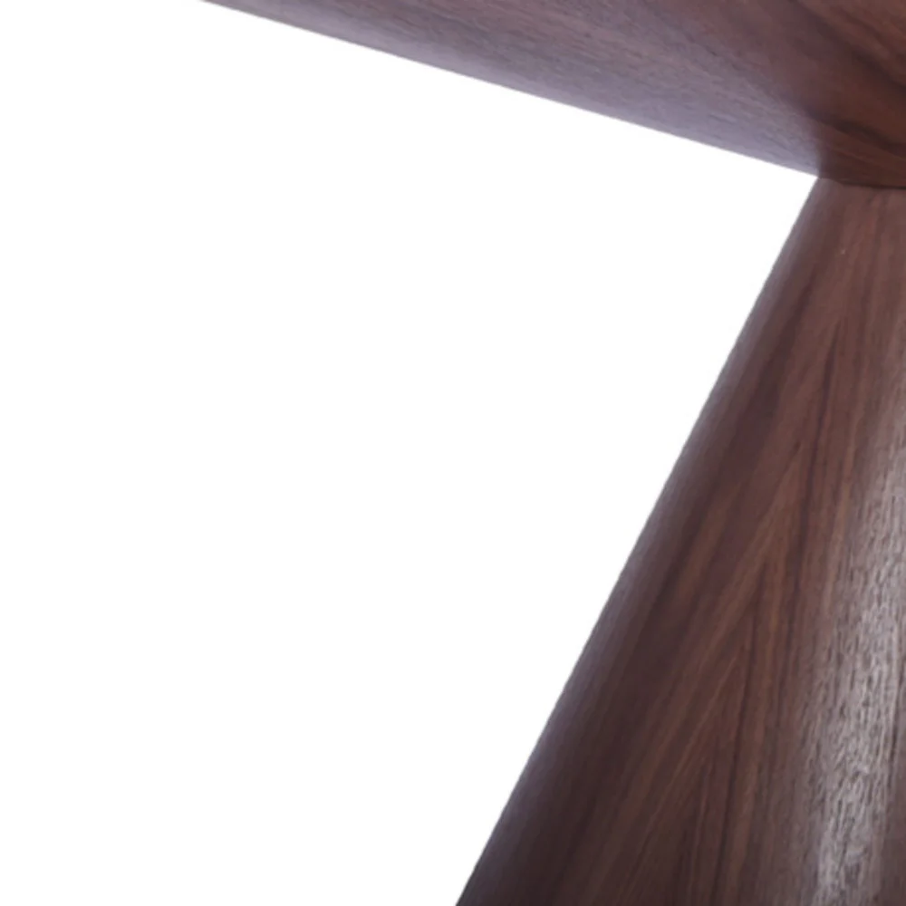 Brown Rounded Solid Wood Pedestal Base Dining Table By Homeroots - Image 3