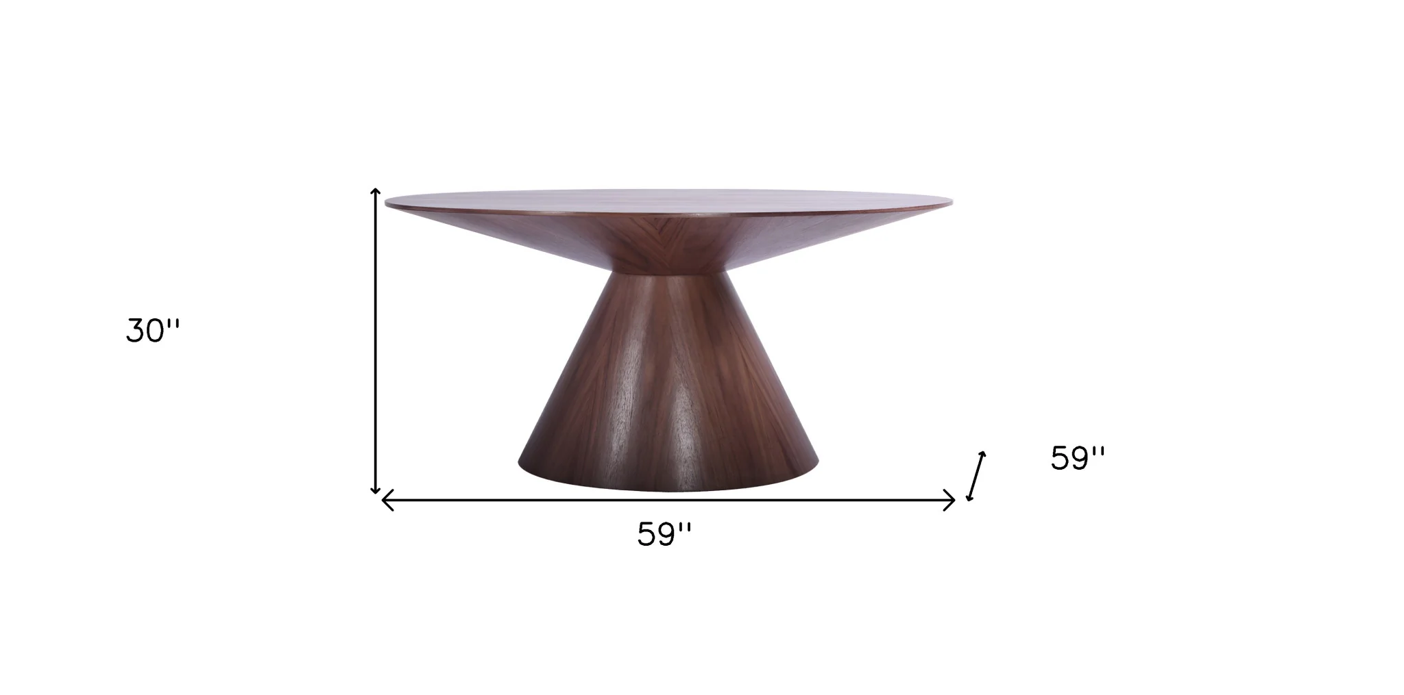 Brown Rounded Solid Wood Pedestal Base Dining Table By Homeroots - Image 5