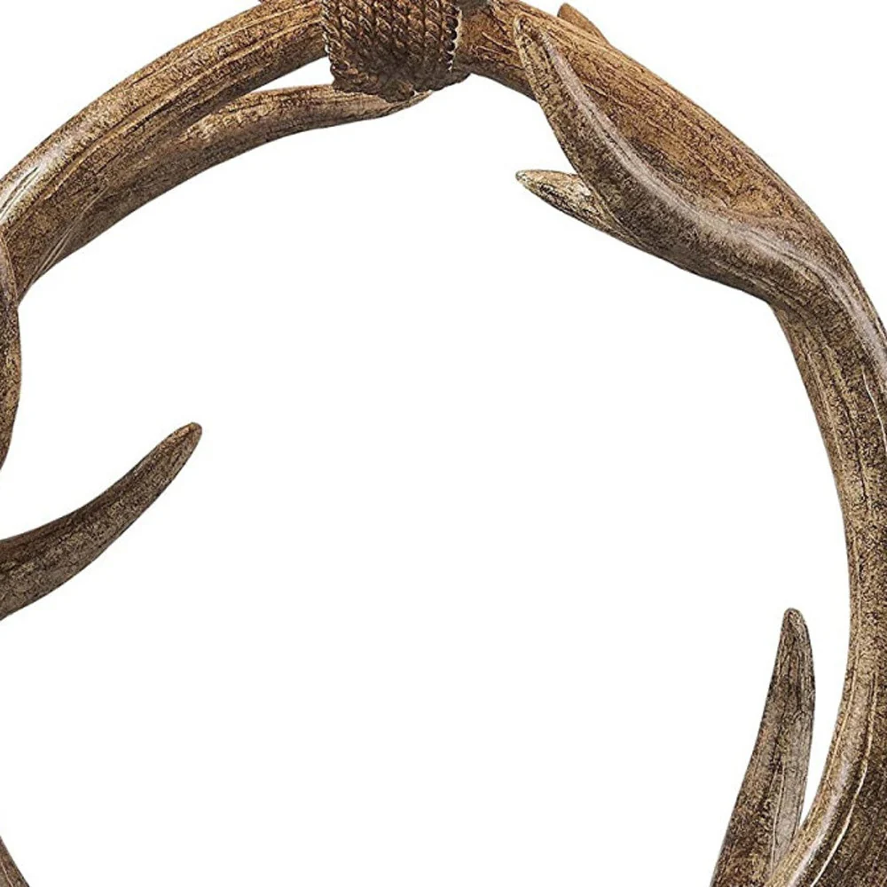Brown Rustic Faux Antlers Table Lamp With White Drum Shade By Homeroots - Image 7