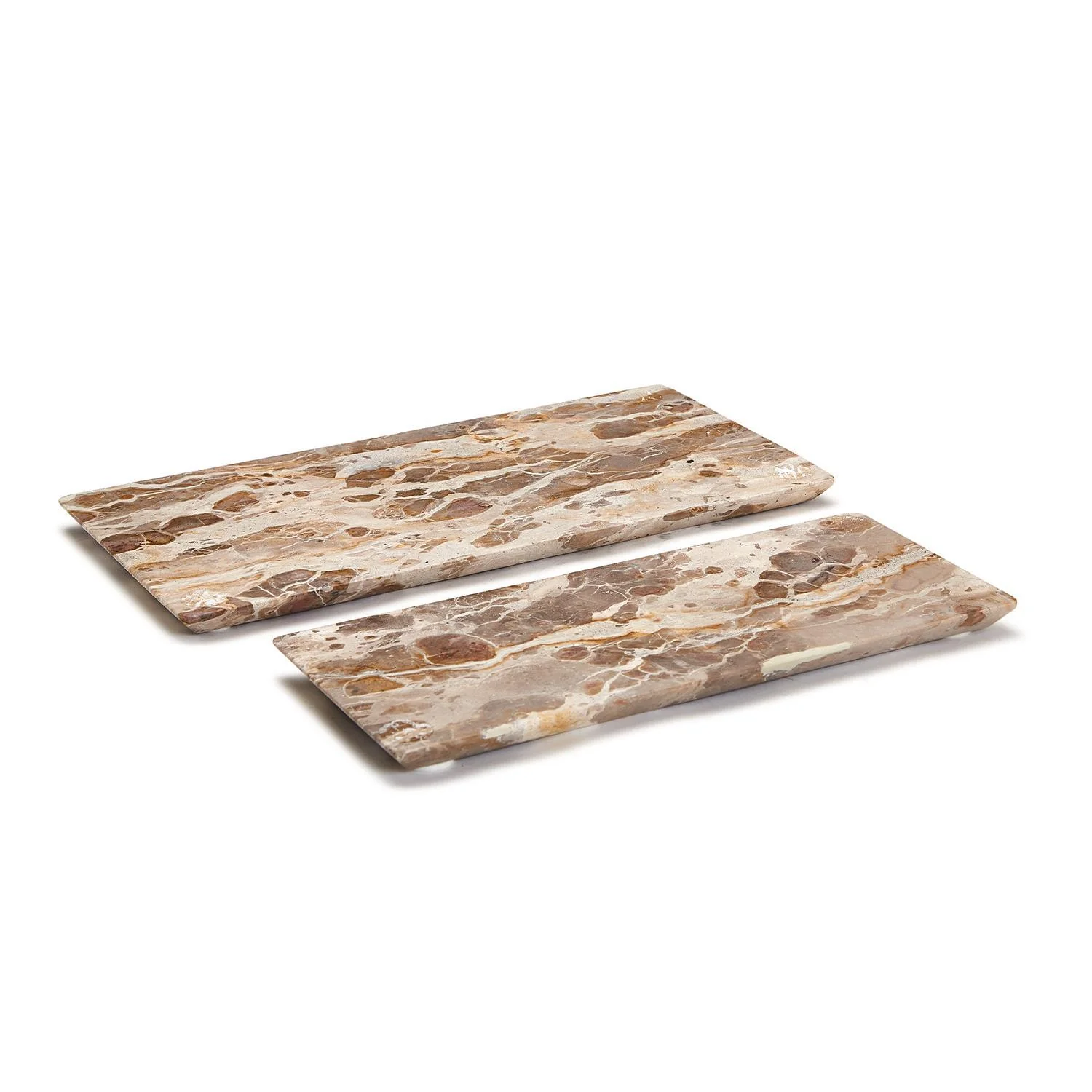 Brown Set Of 4 Marble Tray By Tozai Home - Image 2
