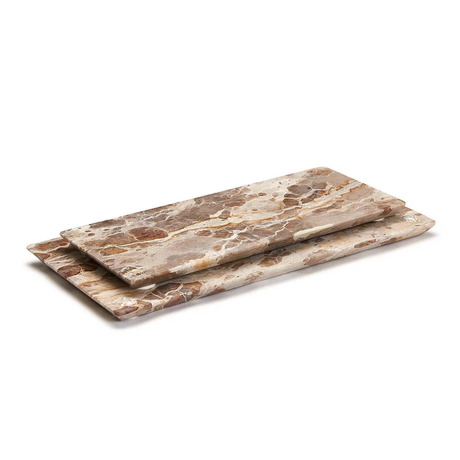 Brown Set Of 4 Marble Tray By Tozai Home - Image 3