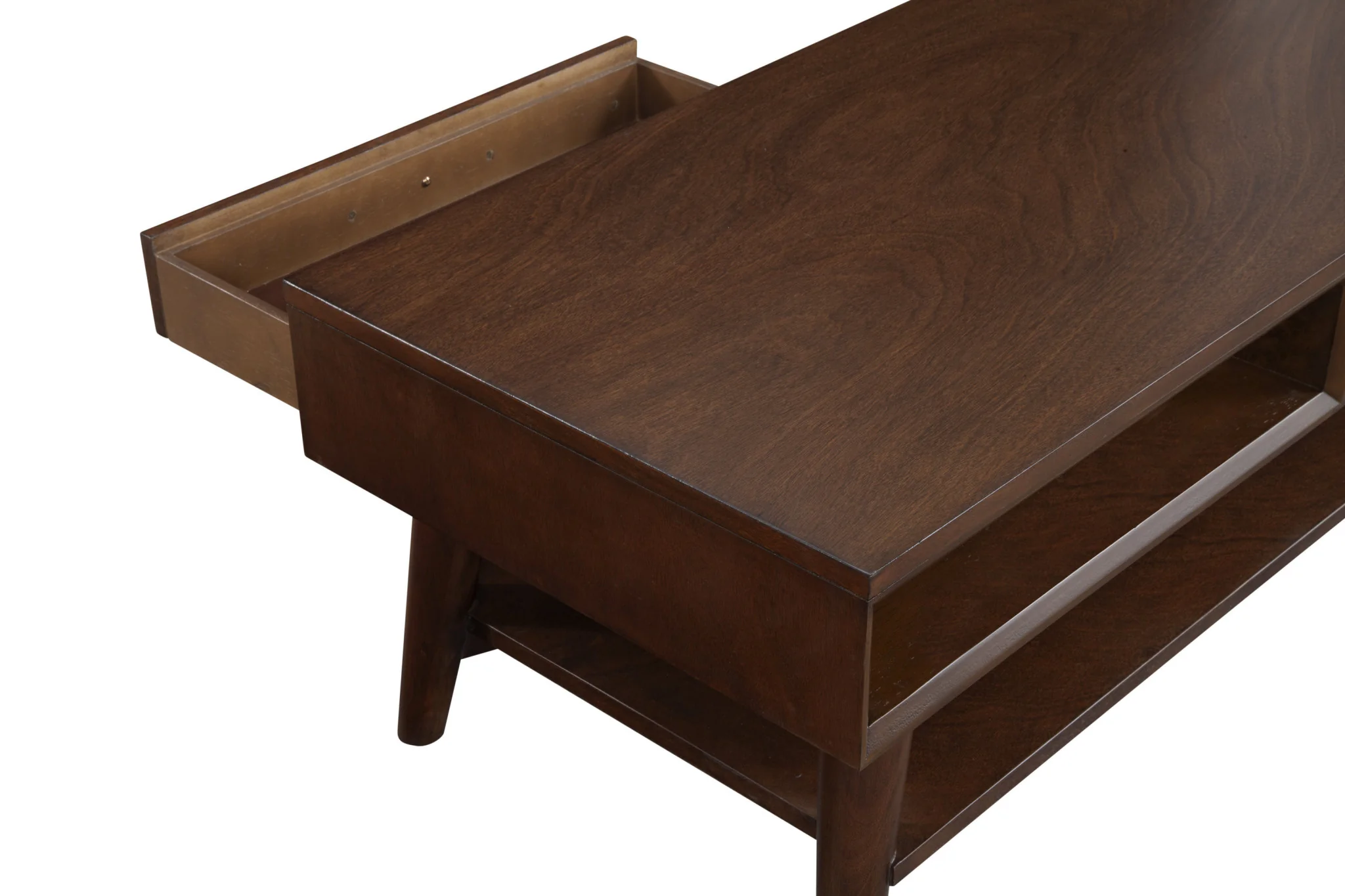 Brown Solid And Manufactured Wood Coffee Table With Drawer By Homeroots - Image 5