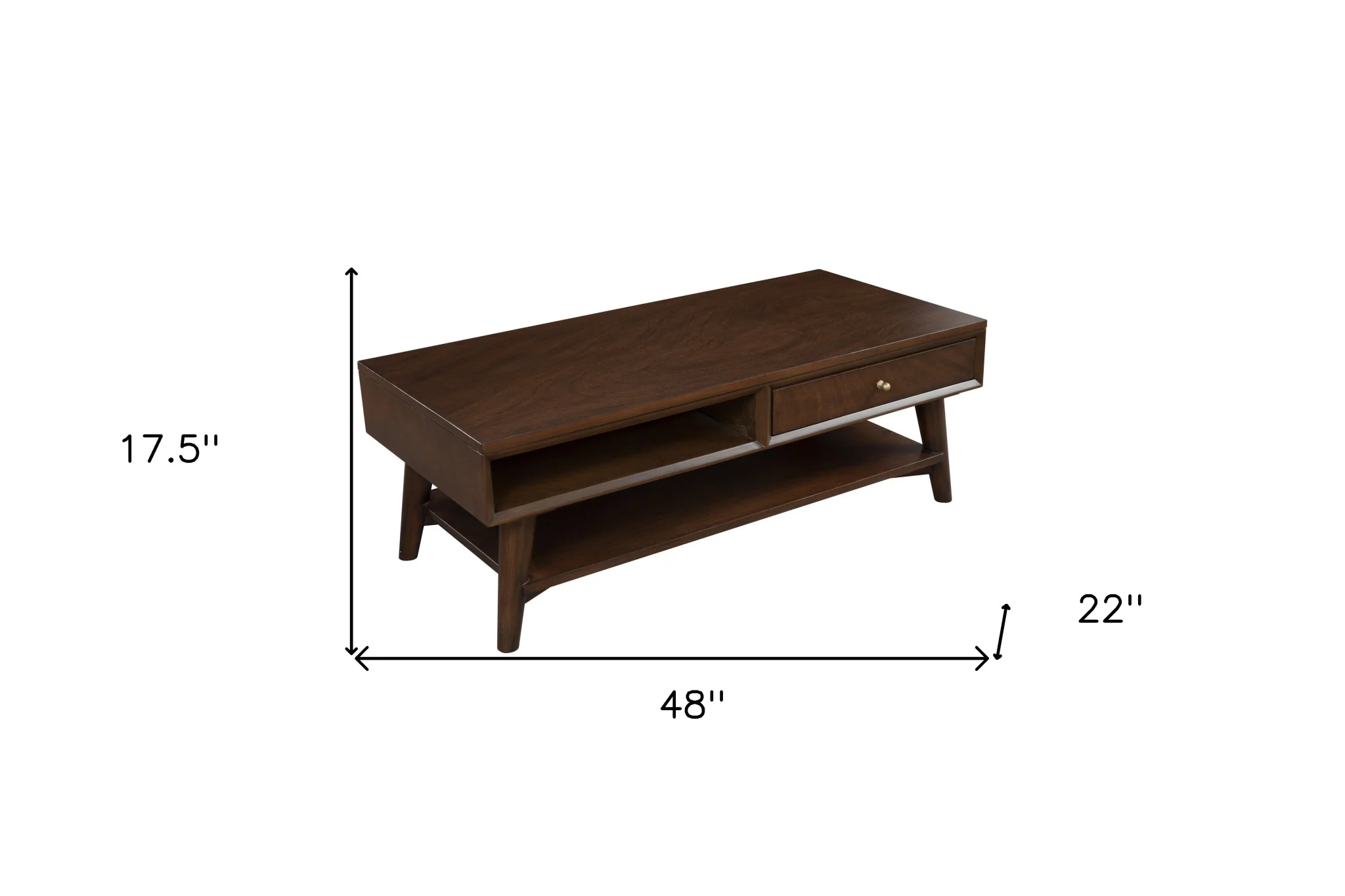 Brown Solid And Manufactured Wood Coffee Table With Drawer By Homeroots - Image 7