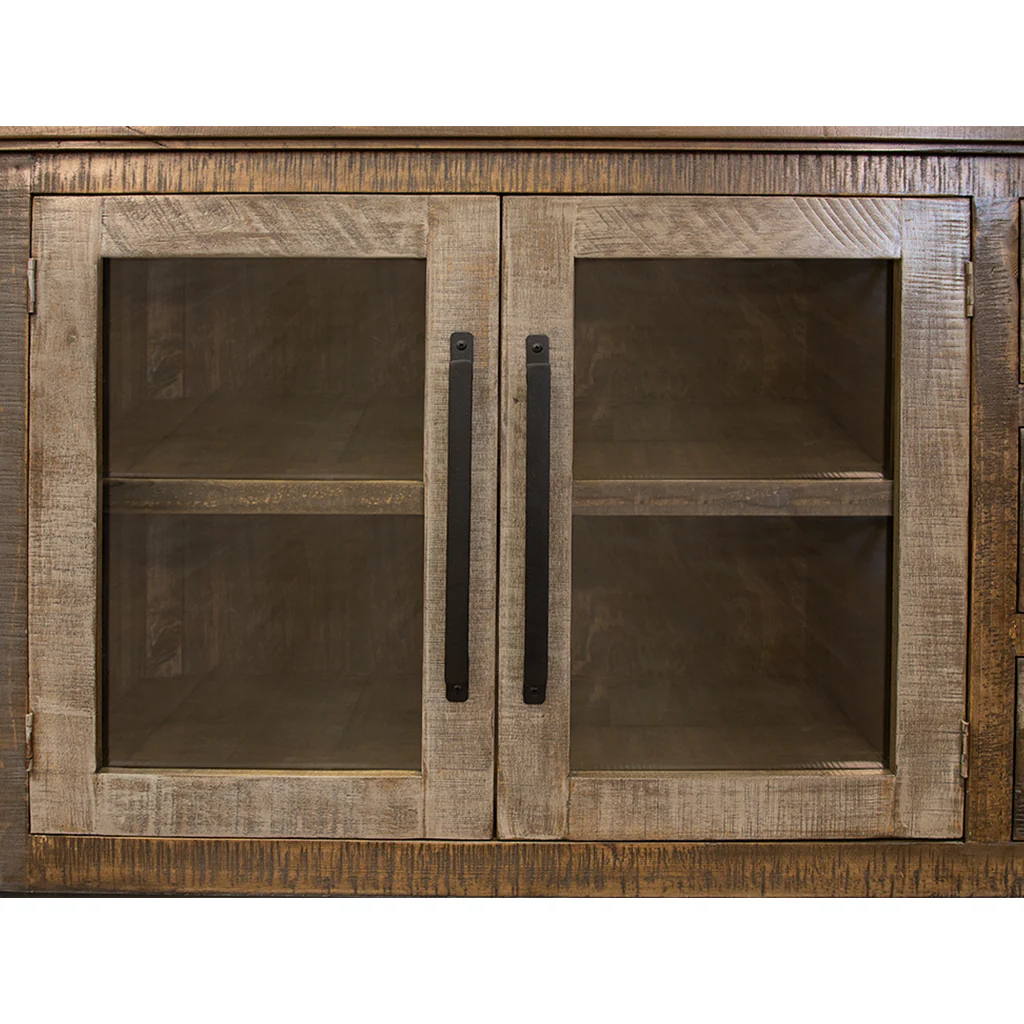 Brown Solid and Manufactured Wood Distressed Buffet Table By Homeroots - Image 2
