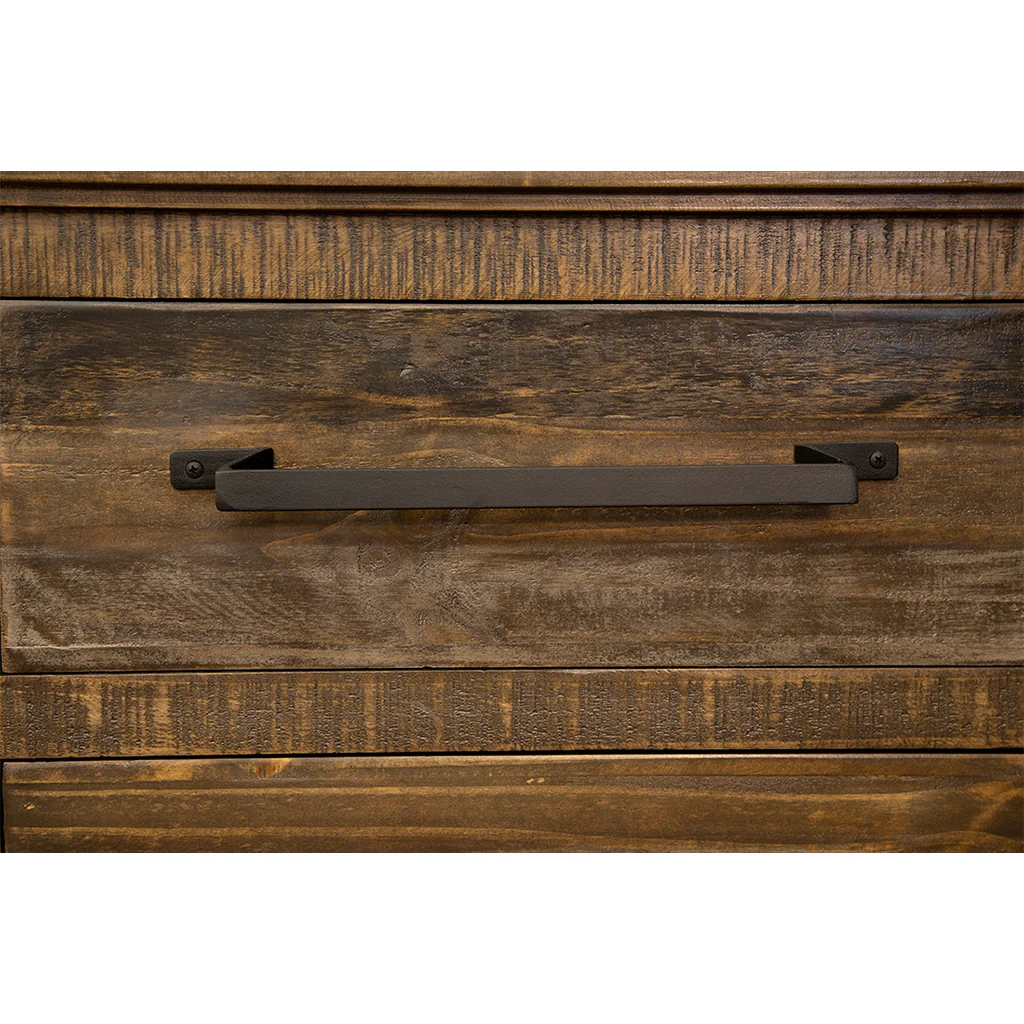Brown Solid and Manufactured Wood Distressed Buffet Table By Homeroots - Image 4