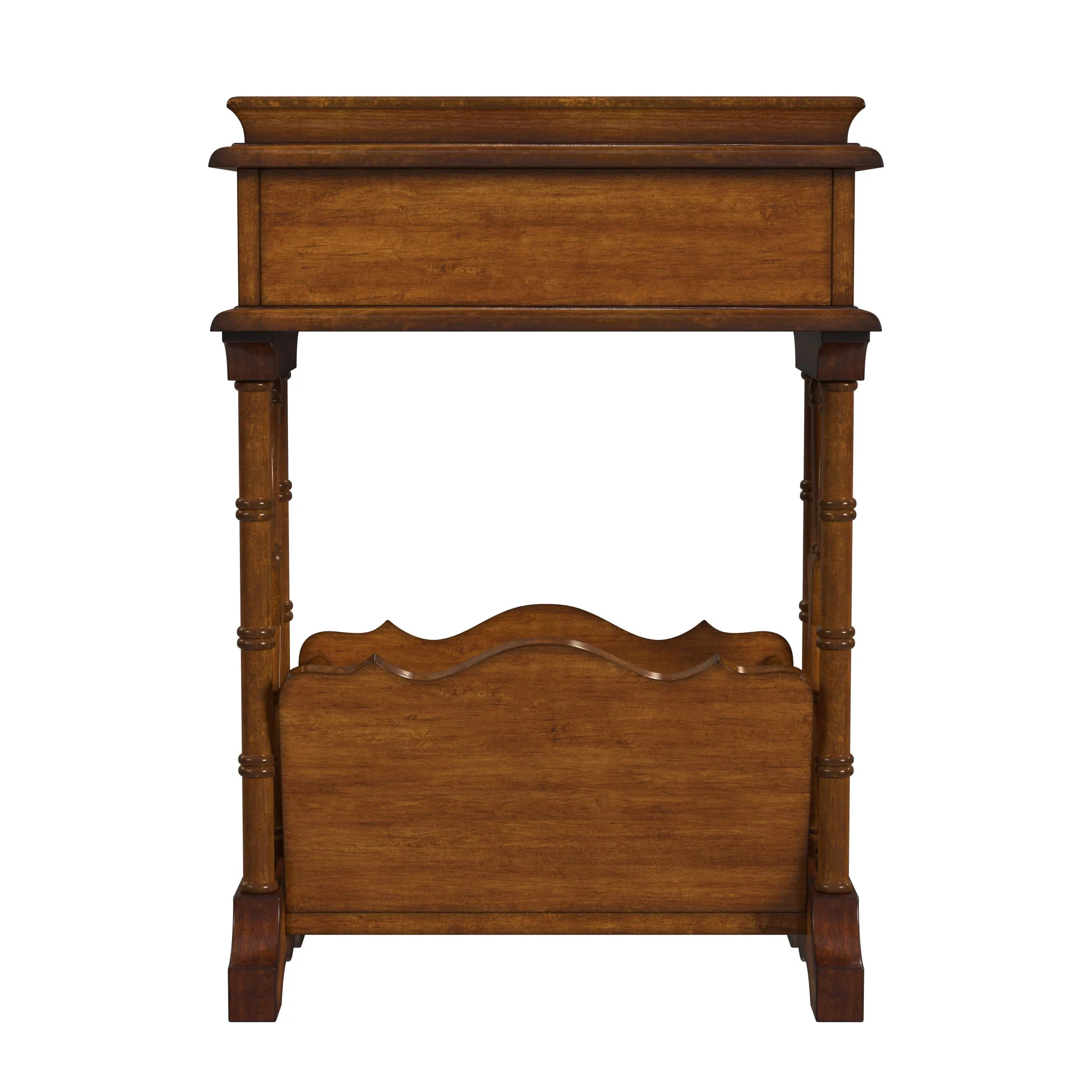 Brown Solid and Manufactured Wood End Table With Drawer With Magazine Holder By Homeroots - Image 5