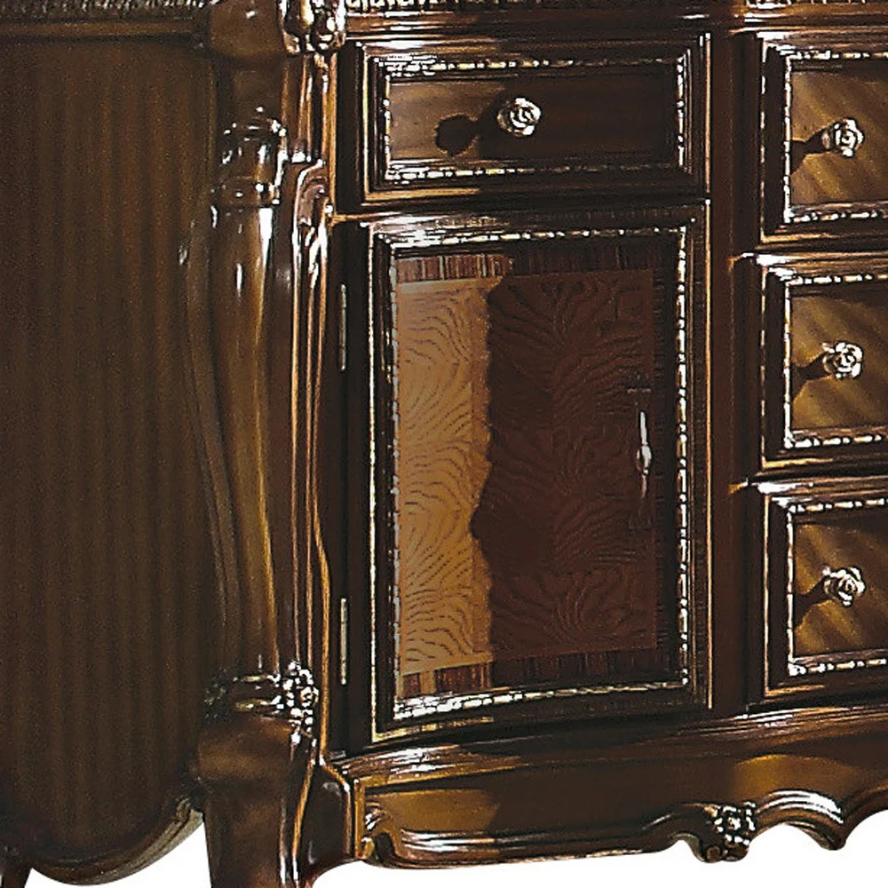 Brown Solid and Manufactured Wood Five Drawer Triple Dresser By Homeroots - Image 7