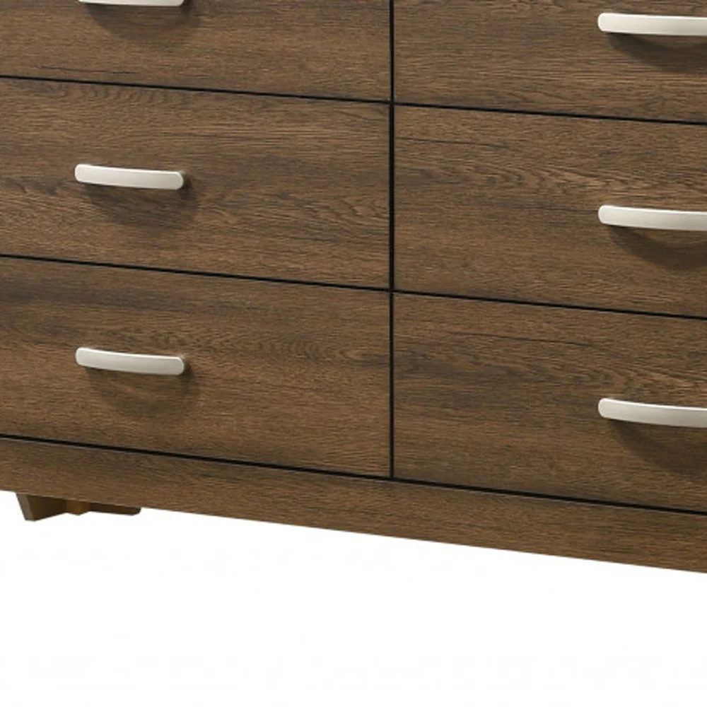 Brown Solid and Manufactured Wood Six Drawer Double Dresser By Homeroots - Image 3