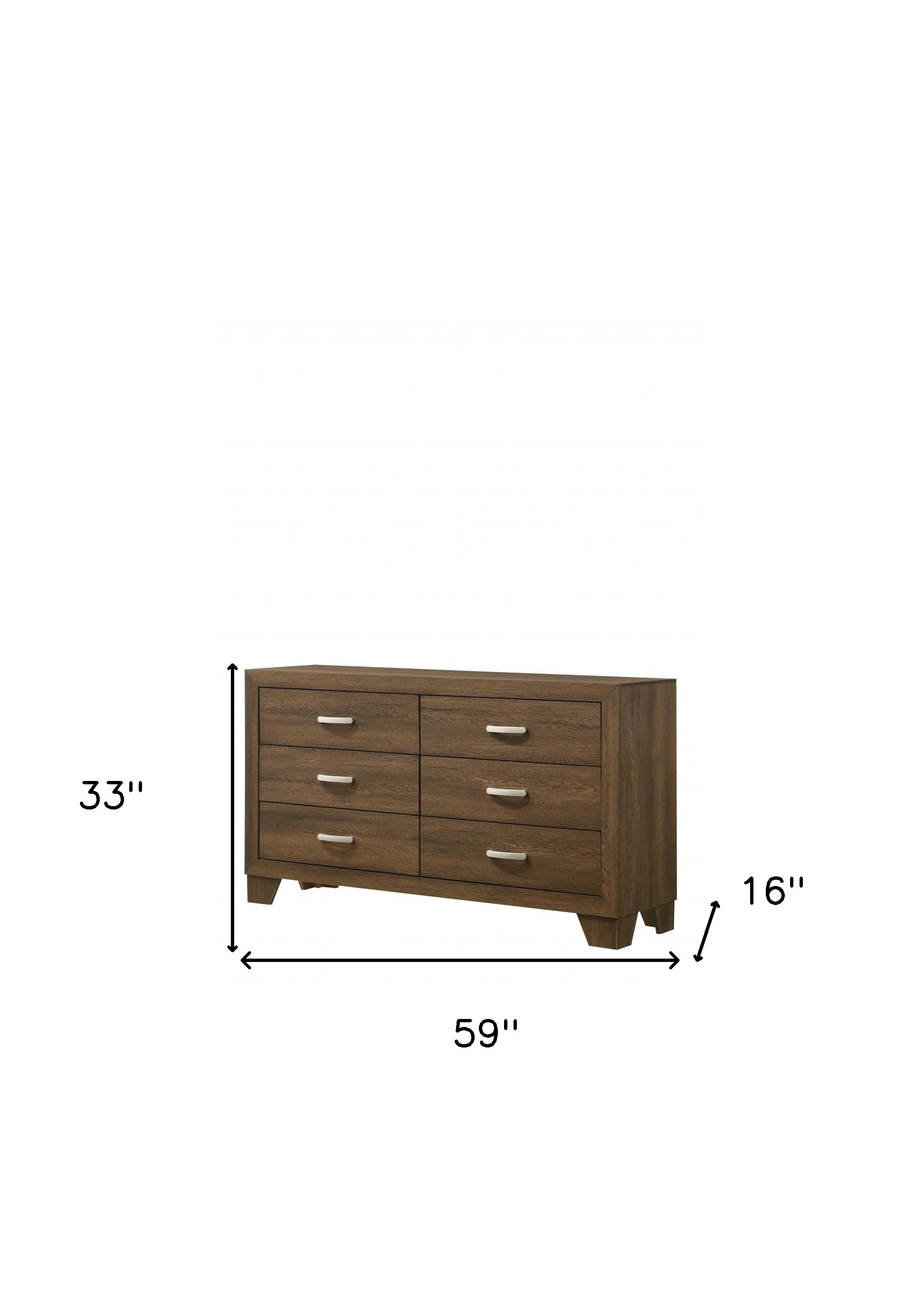 Brown Solid and Manufactured Wood Six Drawer Double Dresser By Homeroots - Image 5