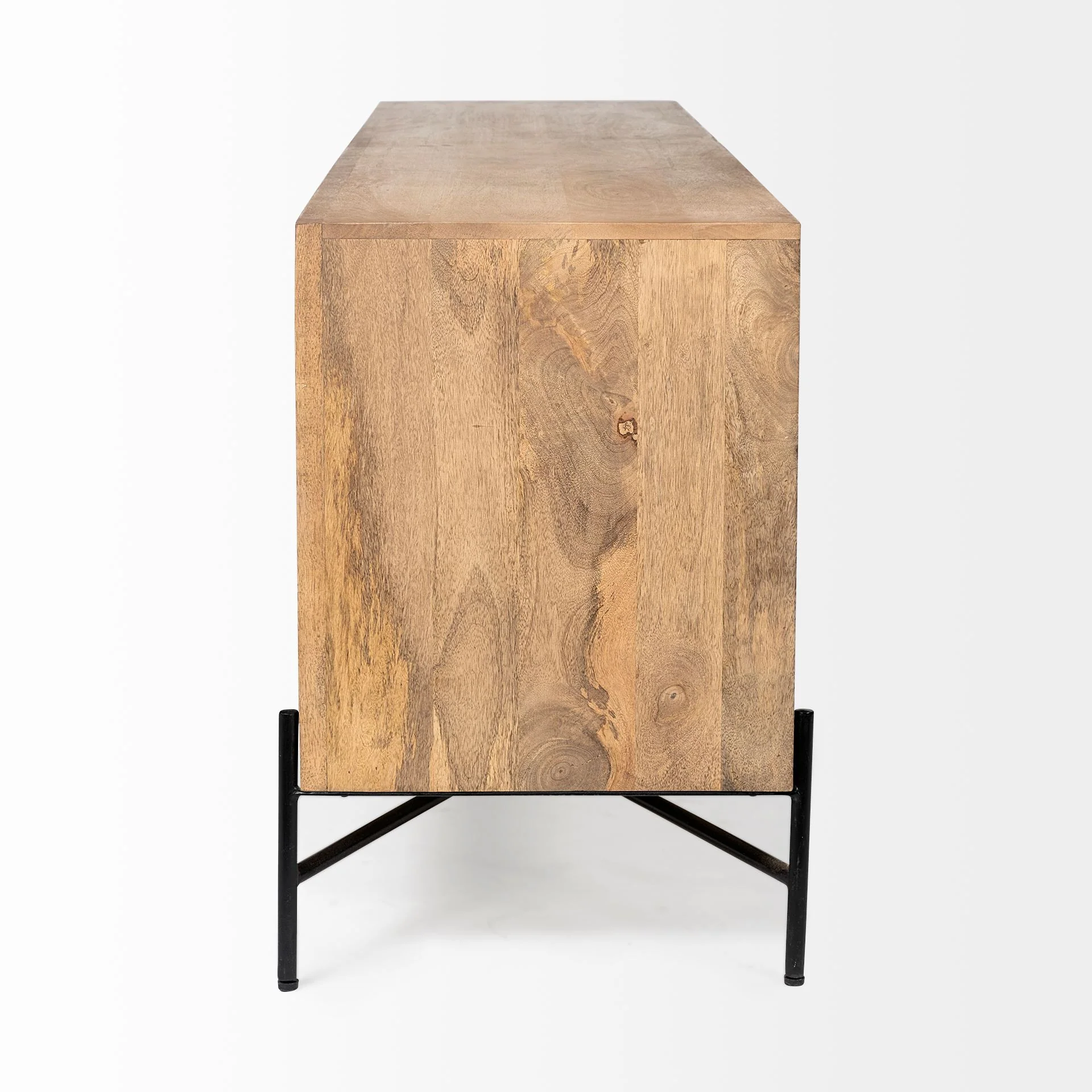 Brown Solid Mango Wood Finish Sideboard With 4 Cabinet Doors By Homeroots - 380238 - Image 3