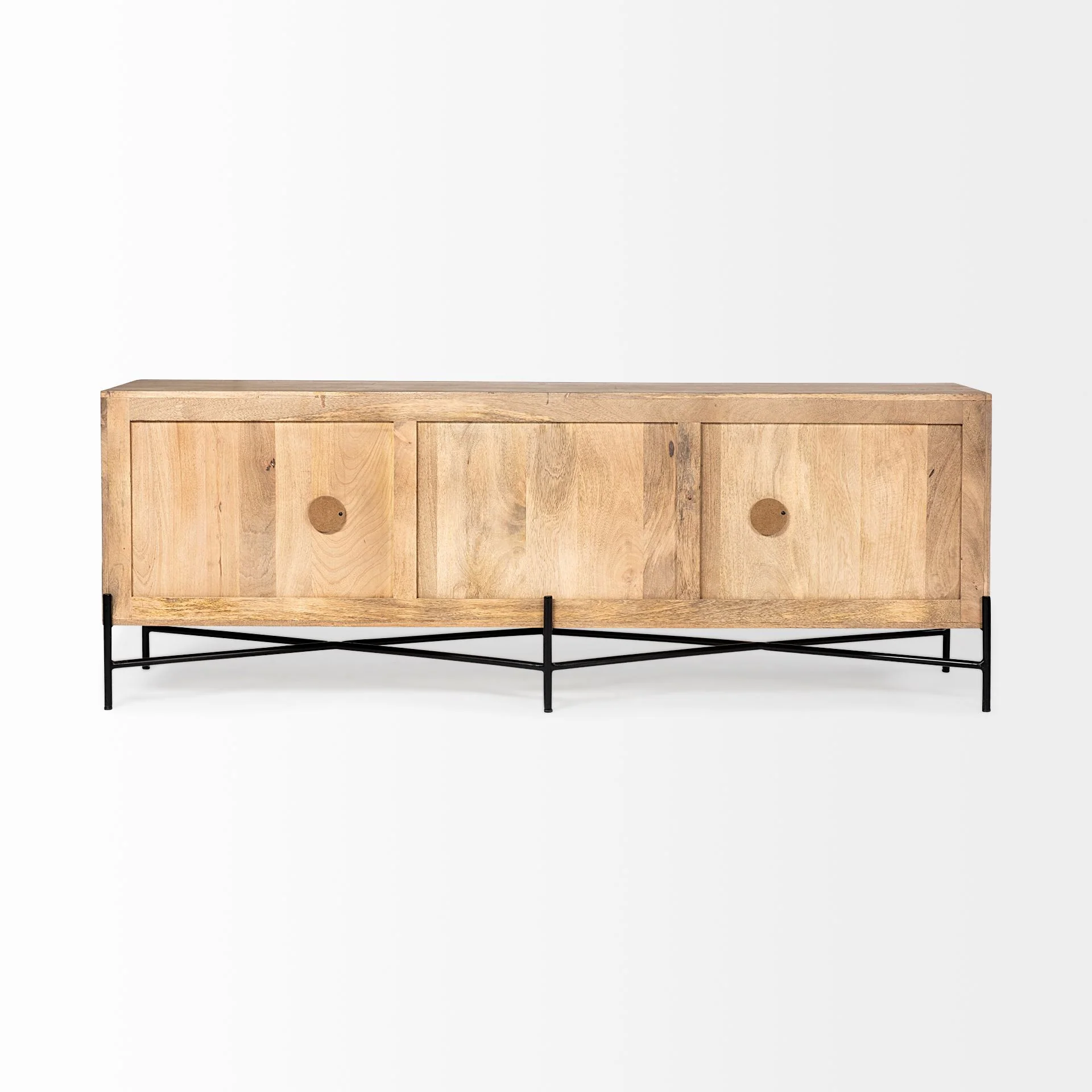 Brown Solid Mango Wood Finish Sideboard With 4 Cabinet Doors By Homeroots - 380238 - Image 4