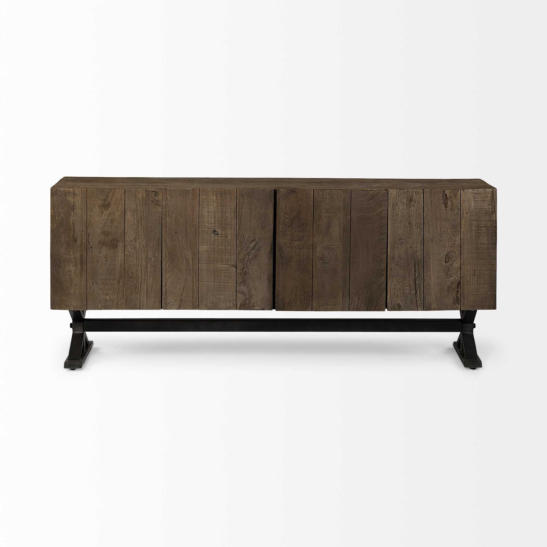 Brown Solid Mango Wood Finish Sideboard With 4 Cabinet Doors By Homeroots - 380258 - Image 2