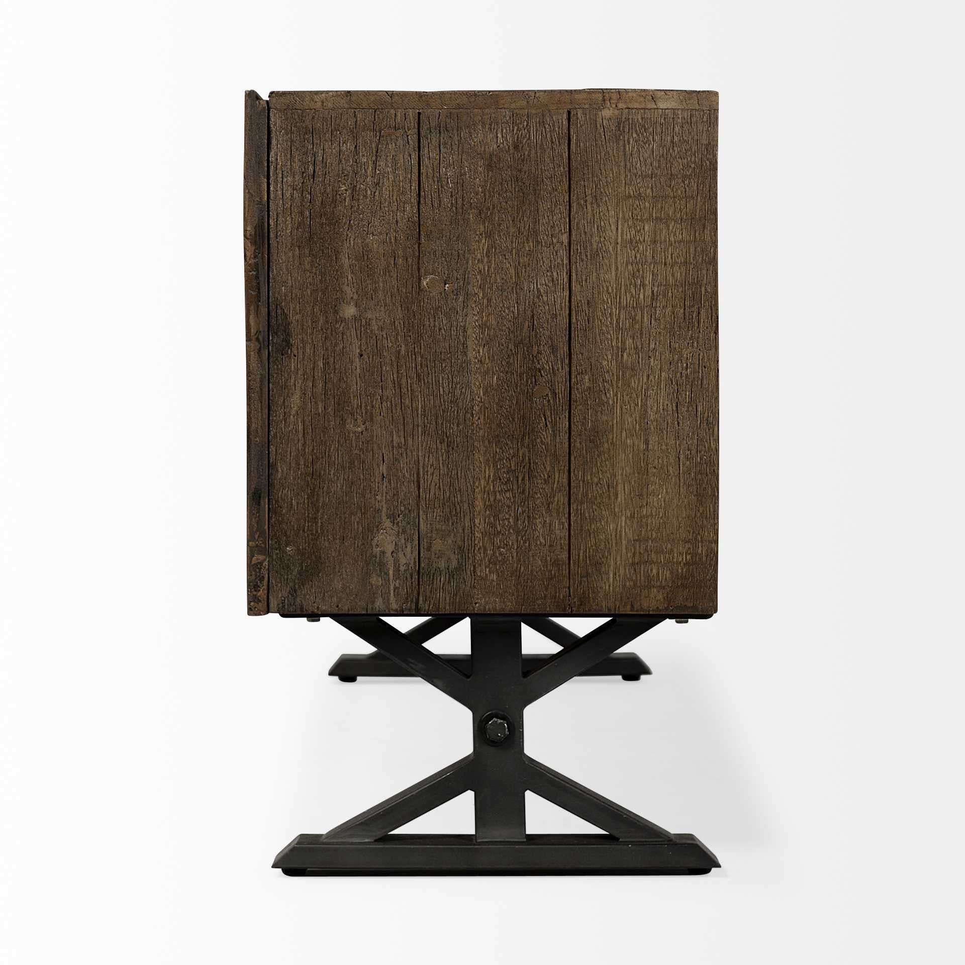 Brown Solid Mango Wood Finish Sideboard With 4 Cabinet Doors By Homeroots - 380258 - Image 3